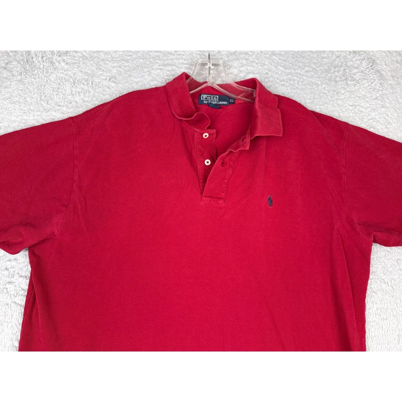 Ralph Lauren VINTAGE Ralph Lauren Polo Shirt Men XL Red Short Sleeve 100% Cotton Logo Embroidered Slim Fit Casual Sports Polo Size US XL / EU 56 / 4 - 4 Thumbnail
