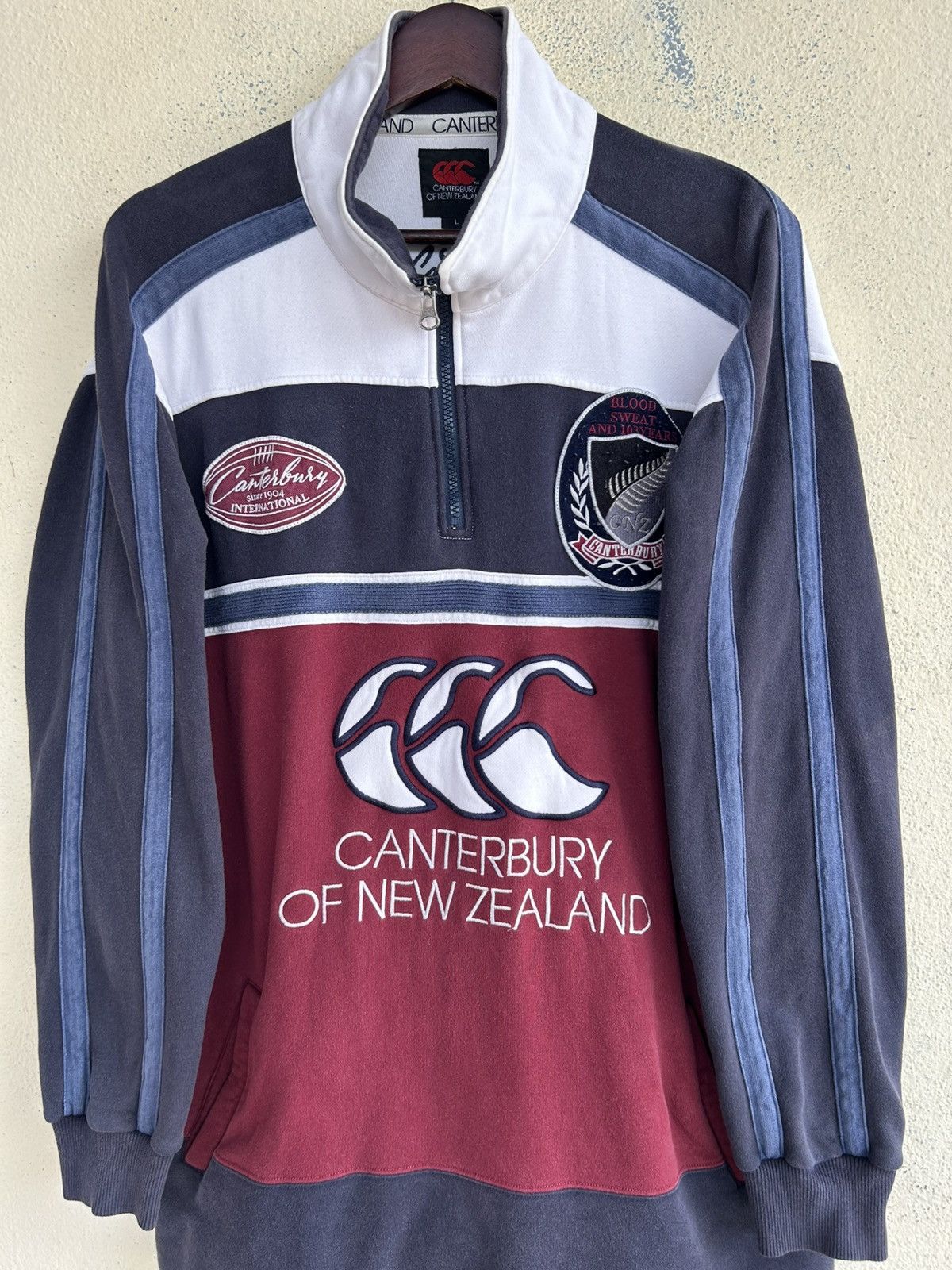 Canterbury of New Zealand Canterbury Of New Zealand Half Zipper Sunfaded Sweatshirt Size US L / EU 52-54 / 3 - 6 Thumbnail