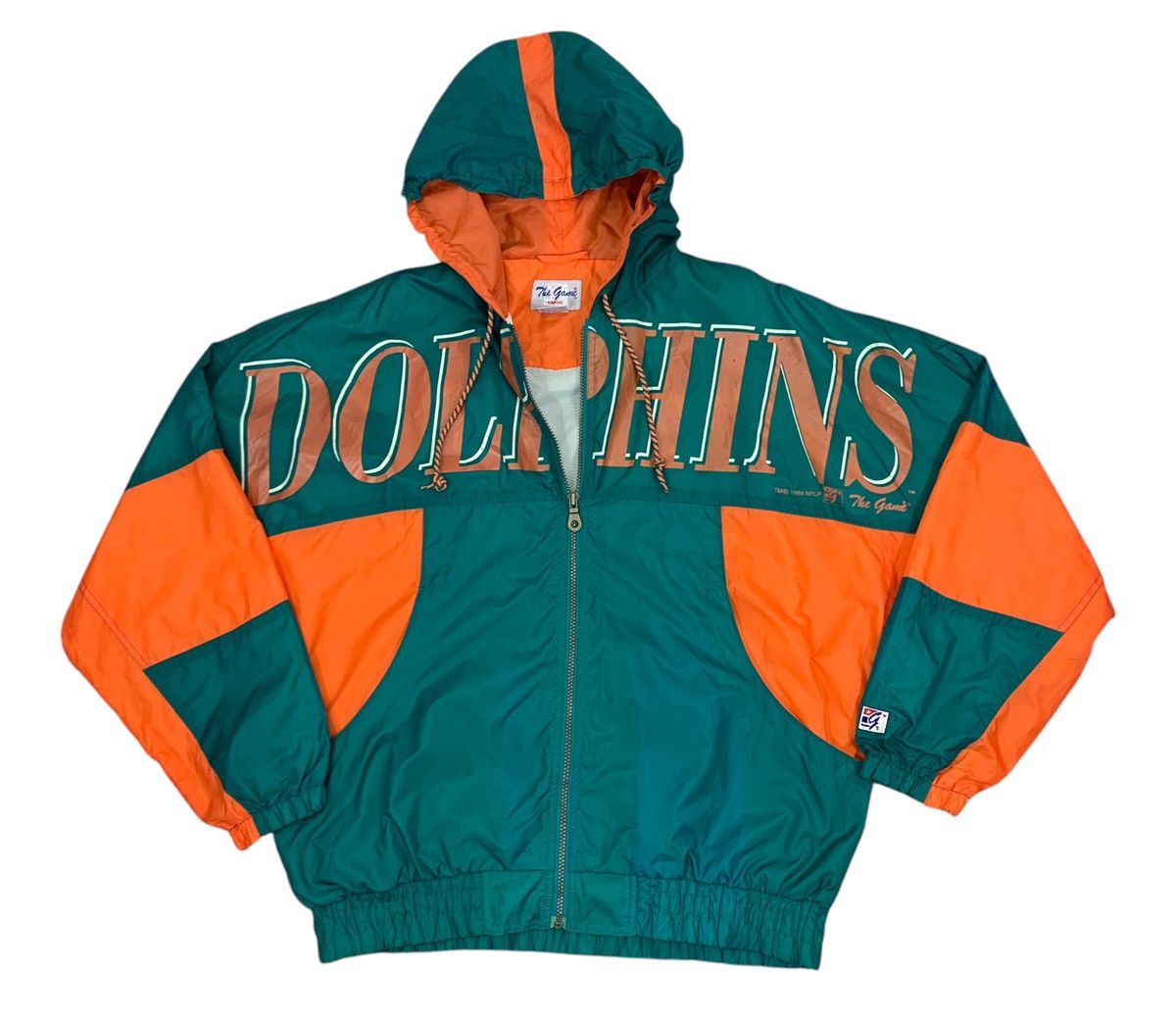 NFL × Vintage VINTAGE 90s MIAMI DOLPHIN THE GAMES NFL LIGHT HOODIE JACKET Size US L / EU 52-54 / 3 - 4 Thumbnail