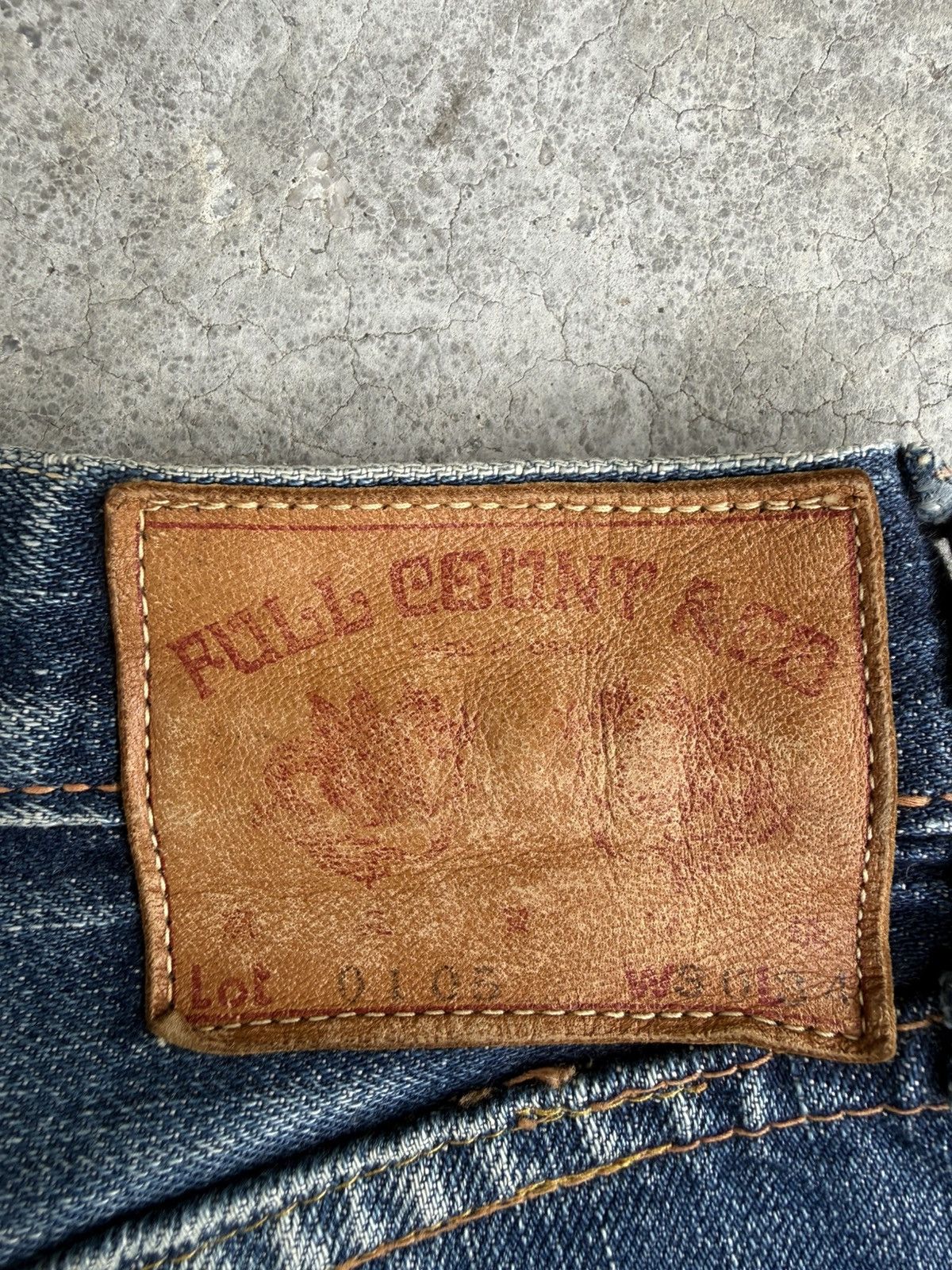 Full Count & Co. Vintage Fullcount 0105 Distressed Jeans Selvedge Denim Size US 30 / EU 46 - 21 Thumbnail