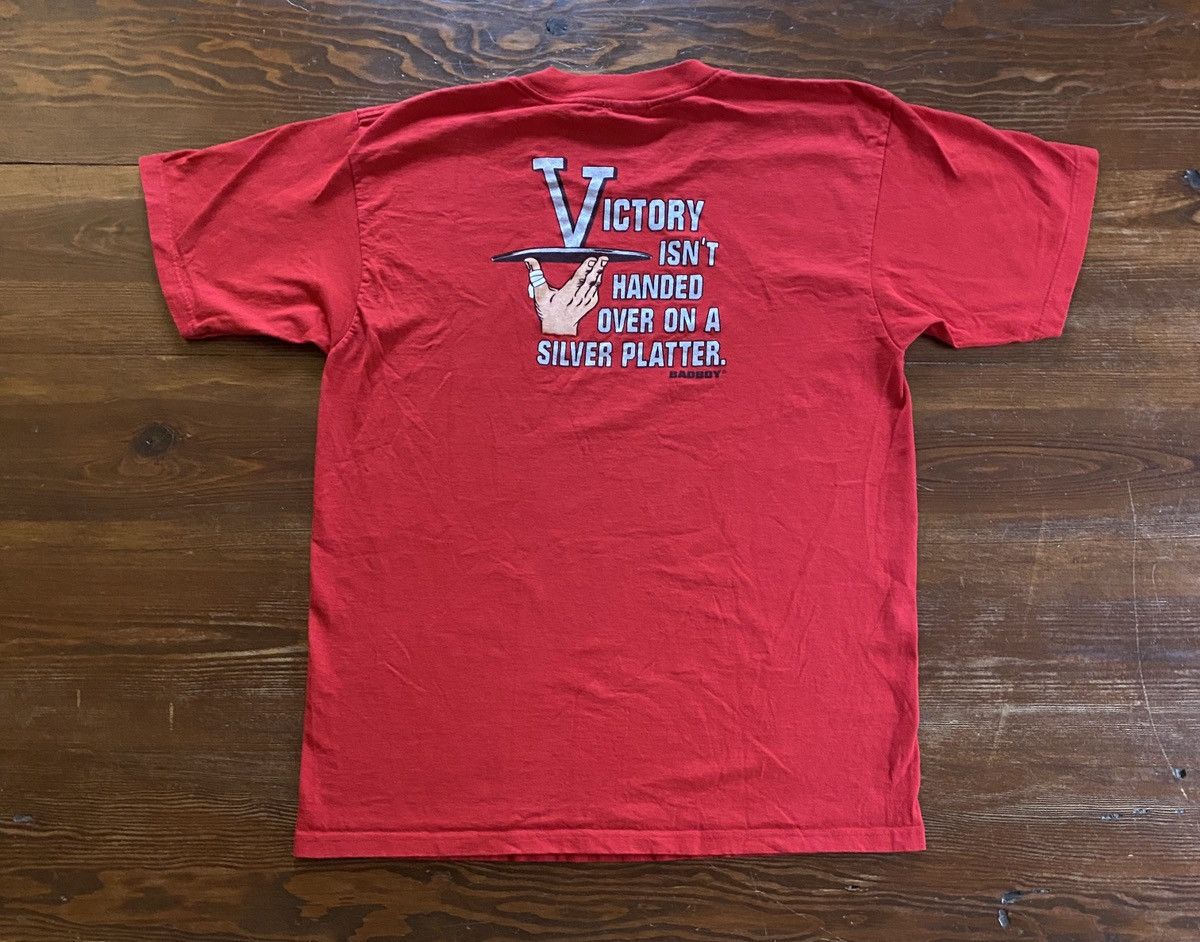 Vintage Vintage 90’s Bad Boy Victory Isn’t Handed Red Tee Size US L / EU 52-54 / 3 - 8 Thumbnail