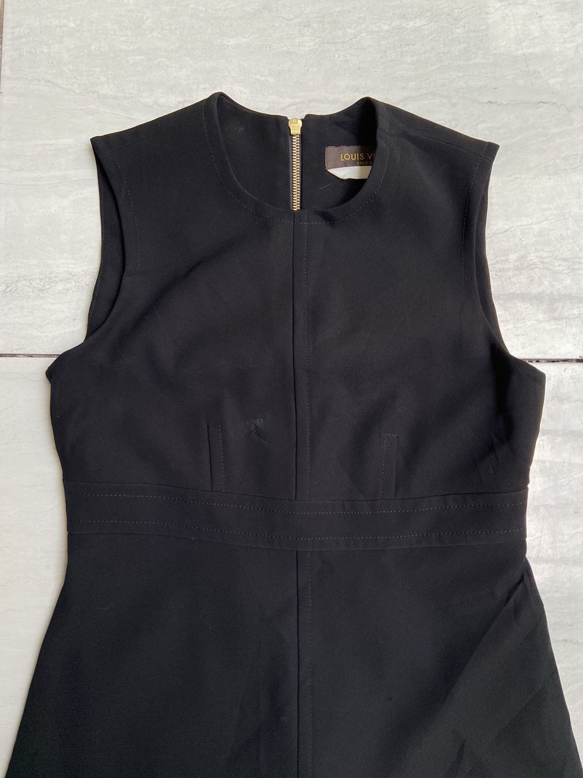 Louis Vuitton LOUIS VUITTON Black Midi Dress Size XS / US 0-2 / IT 36-38 - 16 Thumbnail