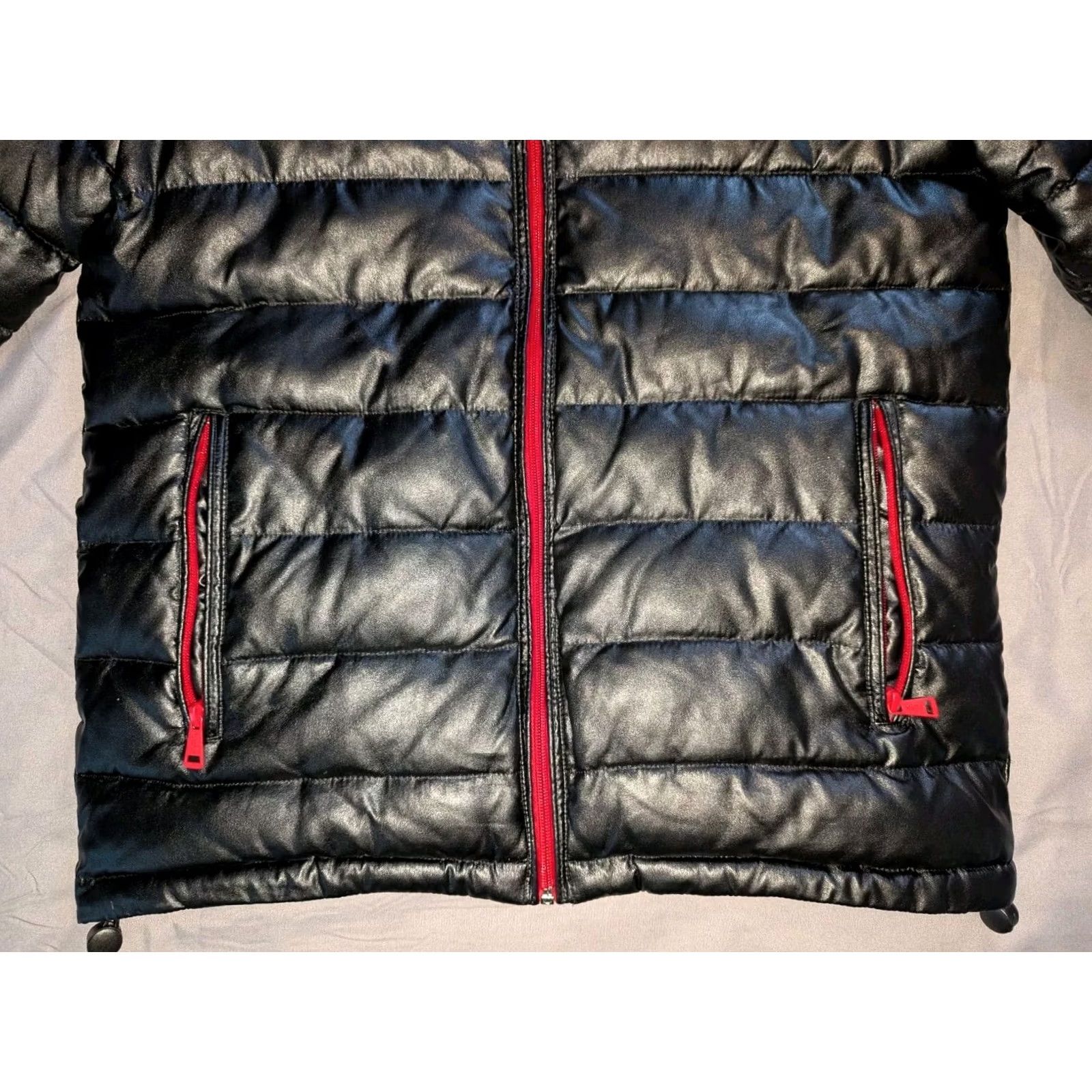 Cole Haan Cole Haan Jacket Men Small Black Signature Puffer Quilted Coat Faux Leather Zip Hooded Size US S / EU 44-46 / 1 - 4 Thumbnail