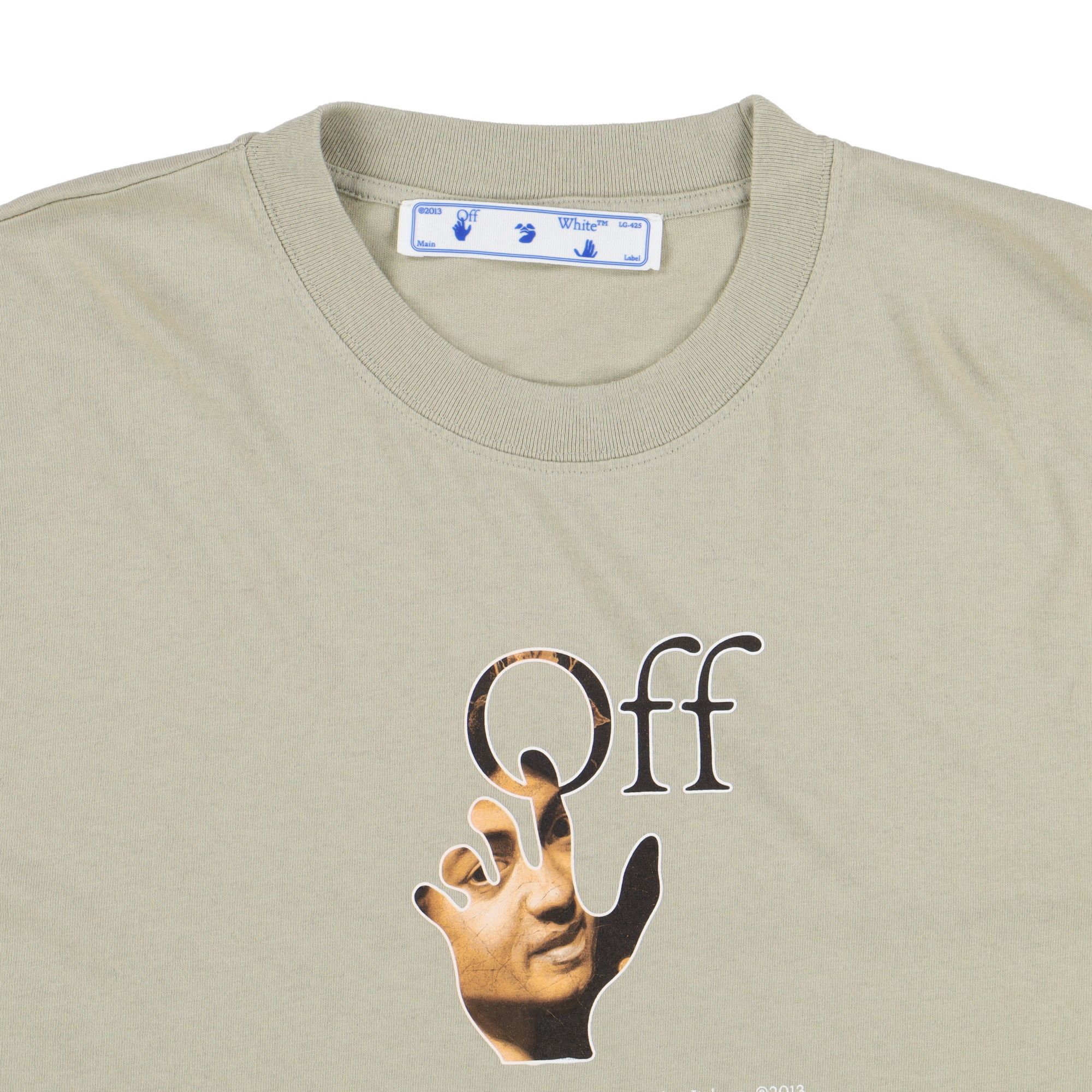 Off-White Beige Caravaggio Hand Off Logo Oversized T-shirt Size US M / EU 48-50 / 2 - 5 Thumbnail