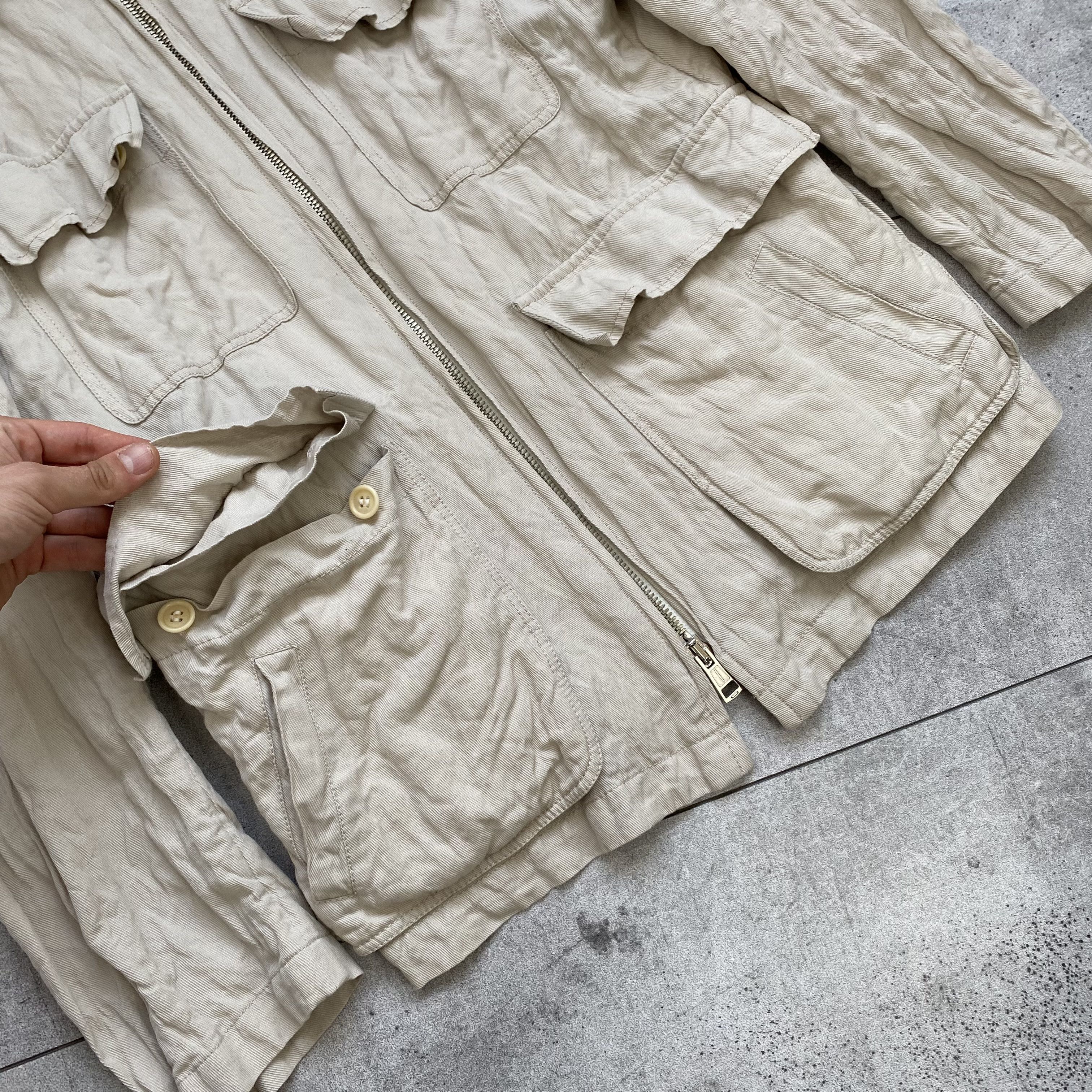 Ann Demeulemeester Ann Demeulemeester Beige Cargo Double Zip Jacket Size US XL / EU 56 / 4 - 8 Thumbnail