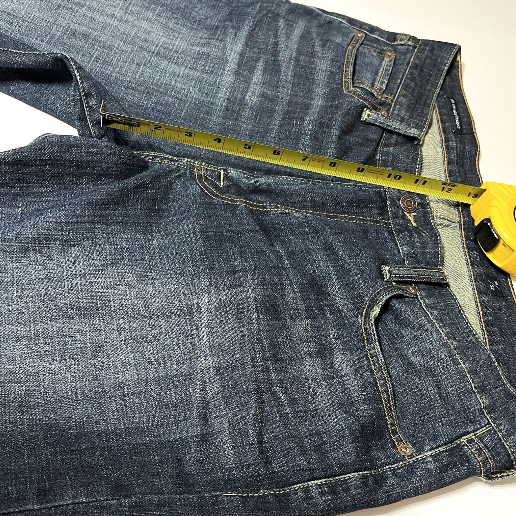 Lucky Brand Lucky Brand 361 Vintage Straight Jeans Mens Dark Wash 38x32 Denim Button Zip 5-Pocket Logo Preppy Classic Regular Blue Cotton Blend Fashion Streetwear Size US 38 / EU 54 - 4 Thumbnail