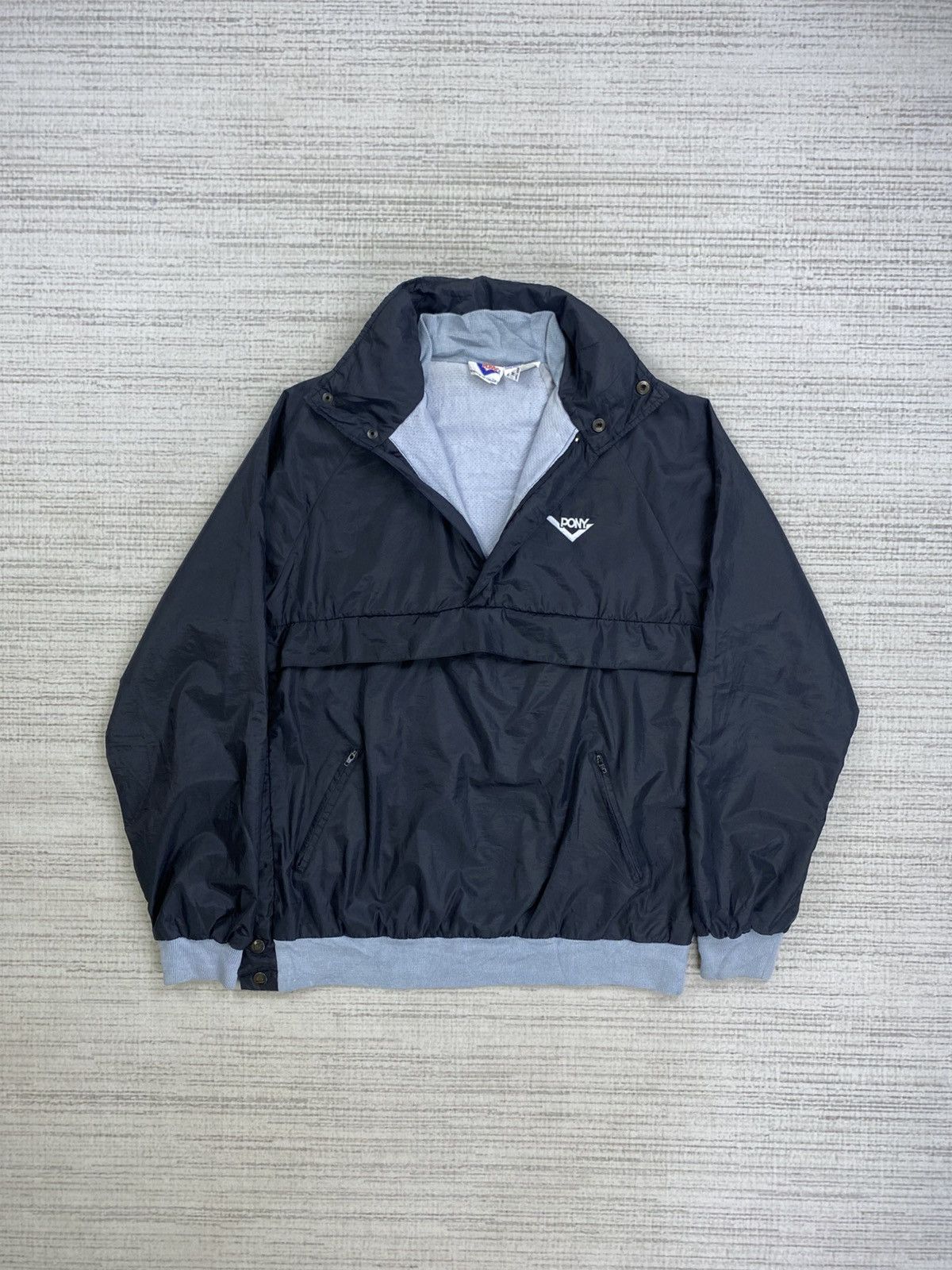Japanese Brand × PONY × Vintage Vintage 90s Pony Casual Black Nylon Anorak Jacket Size US M / EU 48-50 / 2 - 5 Thumbnail