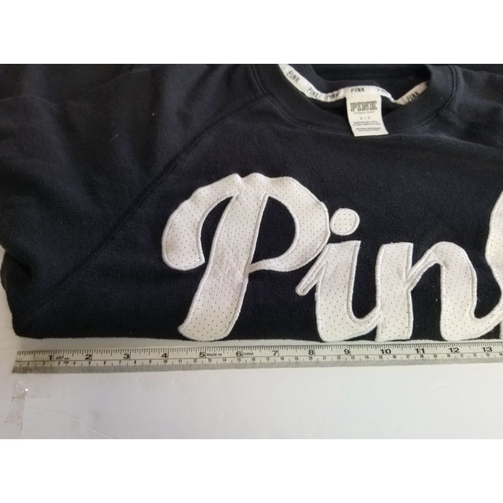 Vintage Pink Victoria's Secret Womens Black Pullover Sweatshirt Long Sleeve Small Size Ladies Regular Logo Sports Activewear Size S / US 4 / IT 40 - 3 Thumbnail