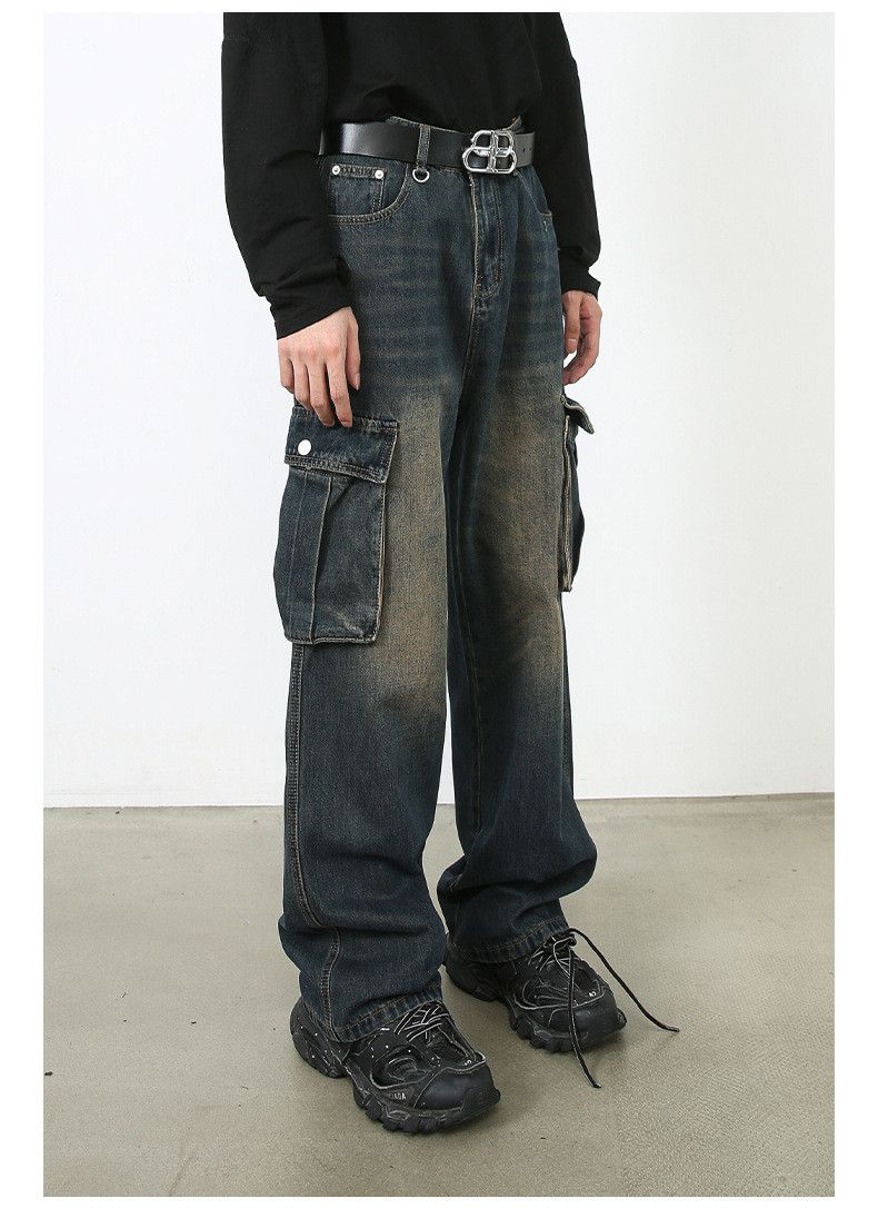Japanese Brand × Jean Japanese retro loose straight cargo jeans for men Size US 32 / EU 48 - 6 Thumbnail