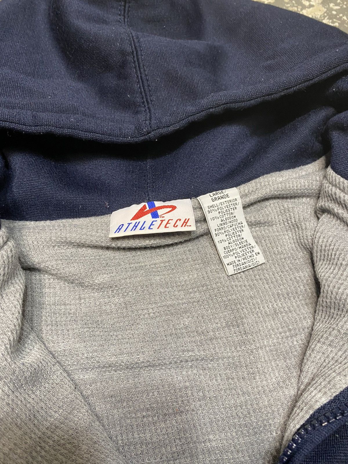 Japanese Brand × Vintage Vintage Athletec Waffle Insulated Thermal Zip Hoodie Sweat Size US L / EU 52-54 / 3 - 3 Thumbnail