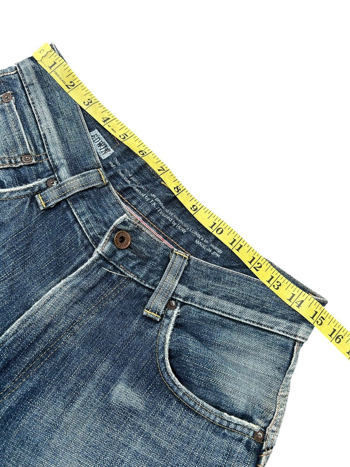 Kapital Vintage Edwin 505 Half Selvedge Distressed Dirty Denim Jeans Size US 30 / EU 46 - 16 Thumbnail