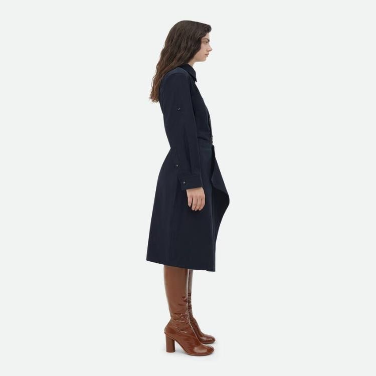 Bottega Veneta o1w1db10825 Cotton Midi Dress in Navy Size XS / US 0-2 / IT 36-38 - 2 Thumbnail