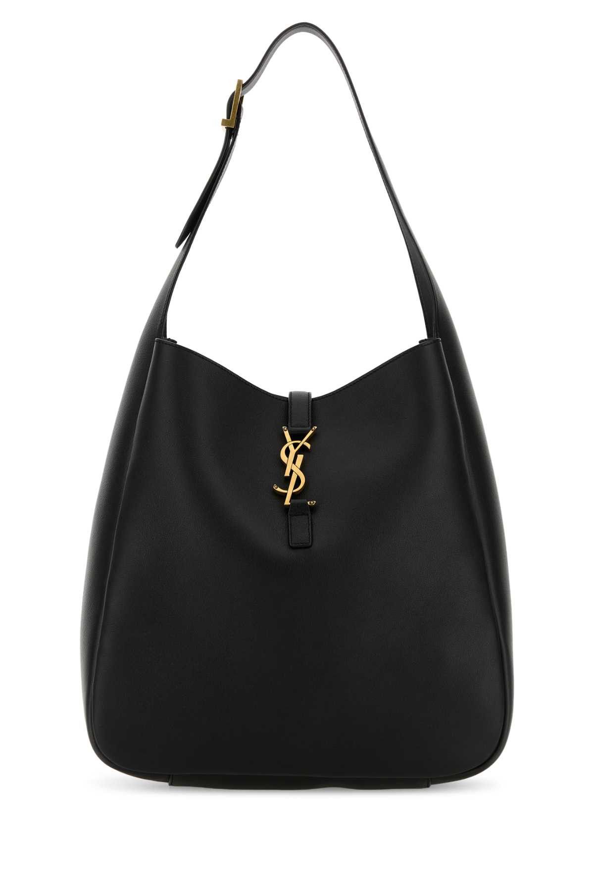 Black Leather Large Le 5 Ã 7 Shoulder Bag