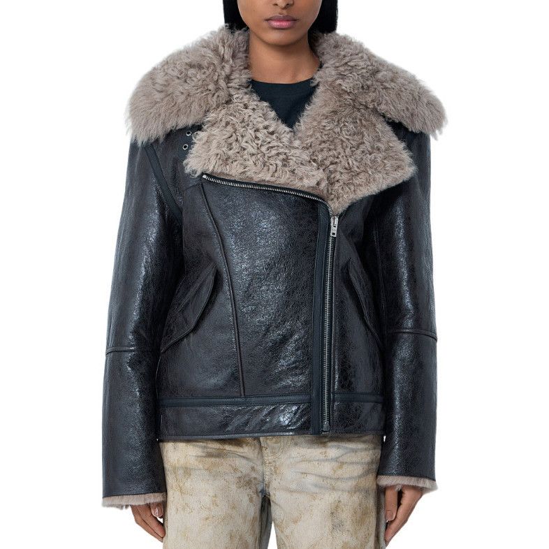 Acne Studios ACNE STUDIOS Leather Shearling Jacket New & Authentic (Women Size XS / US 0-2 / IT 36-38 - 1 Thumbnail