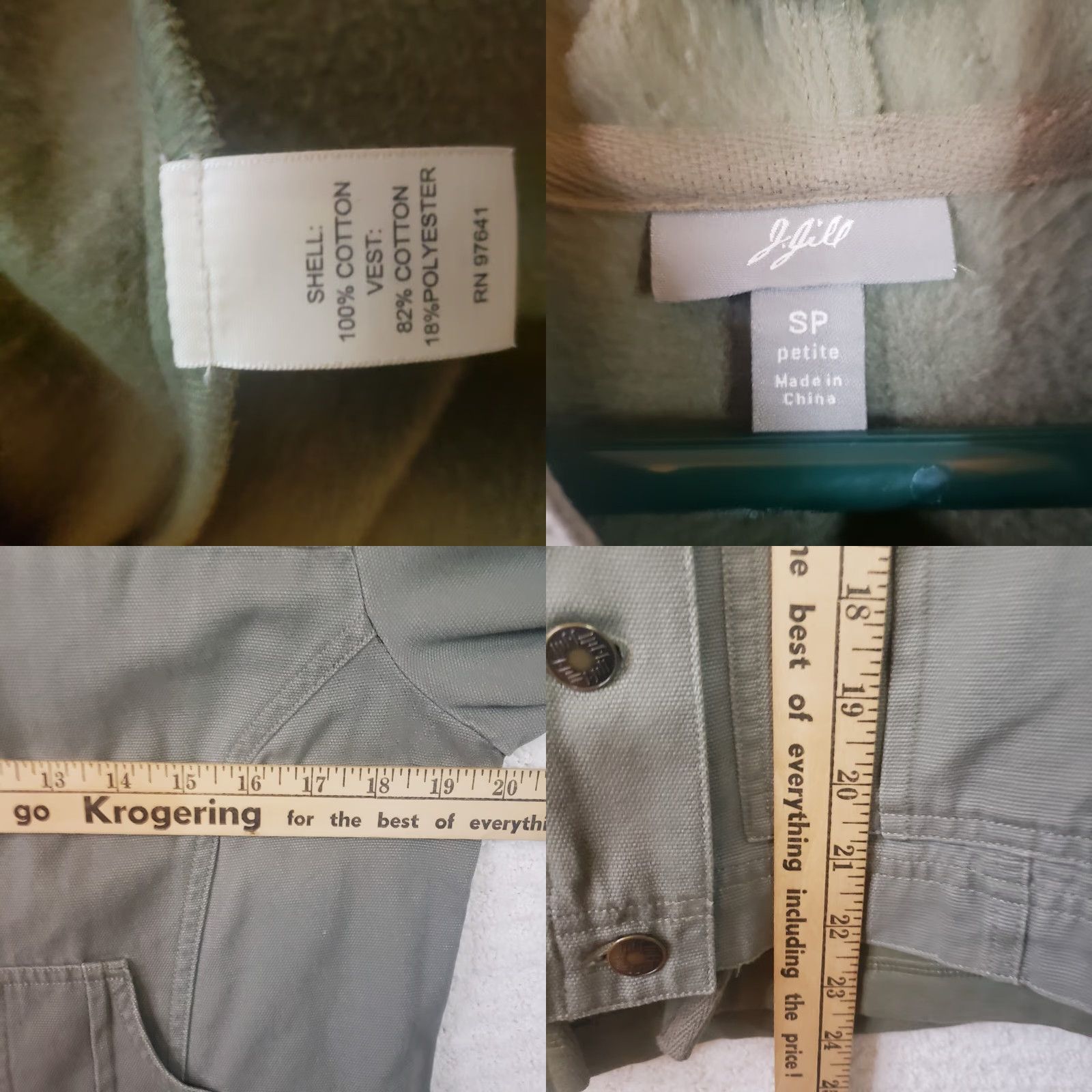 J. Jill J Jill Jacket Petite Short Army Green Canvas Inner Liner Hoodie Pockets Button Closure 2-in-1 Vintage? No, Not Vintage Size S / US 4 / IT 40 - 10 Thumbnail
