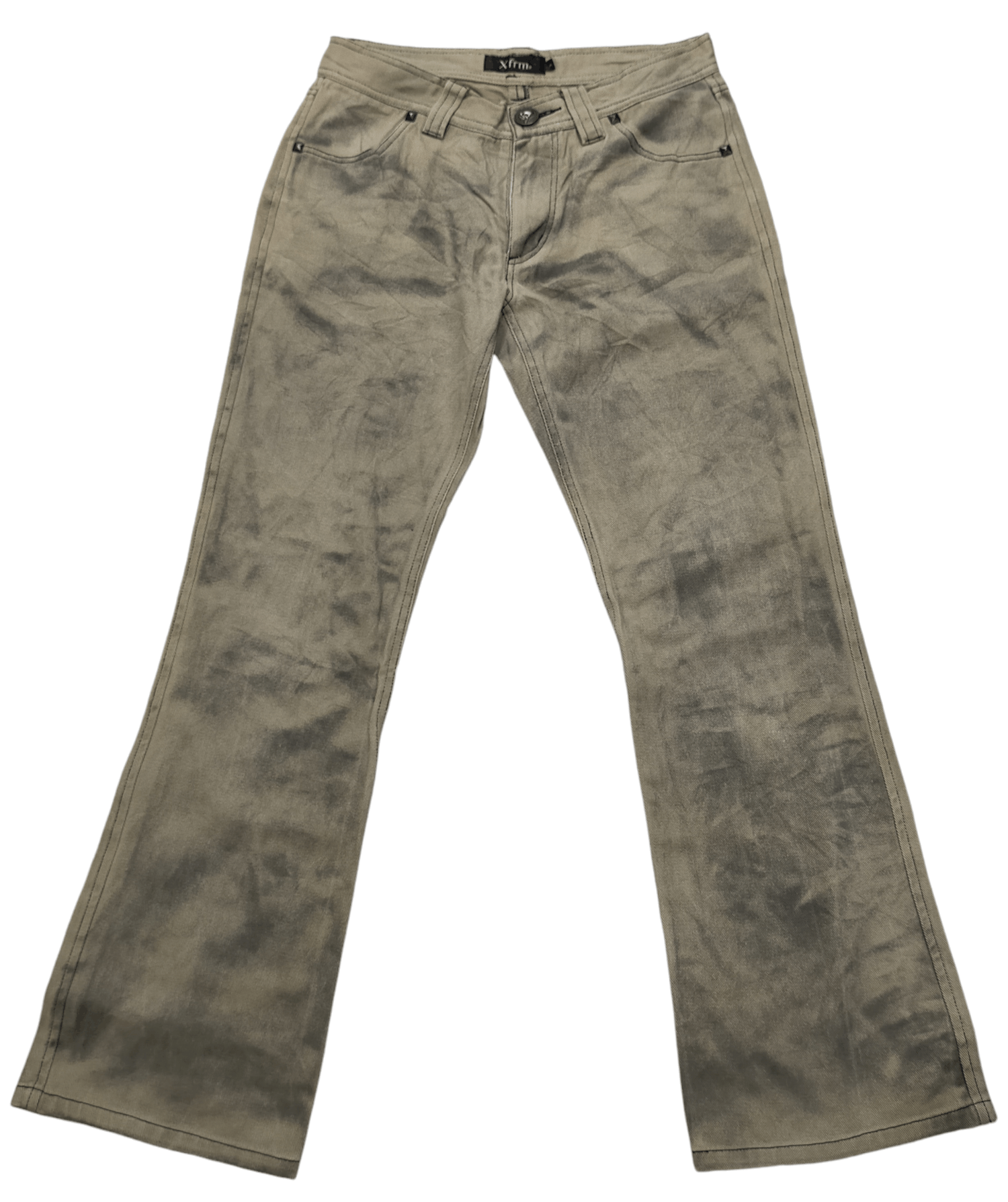If Six Was Nine × Japanese Brand × Le Grande Bleu (L.G.B.) 🔥RARE!! VINTAGE XFRM PAINTED FLARE JEANS Size 31" - 2 Thumbnail