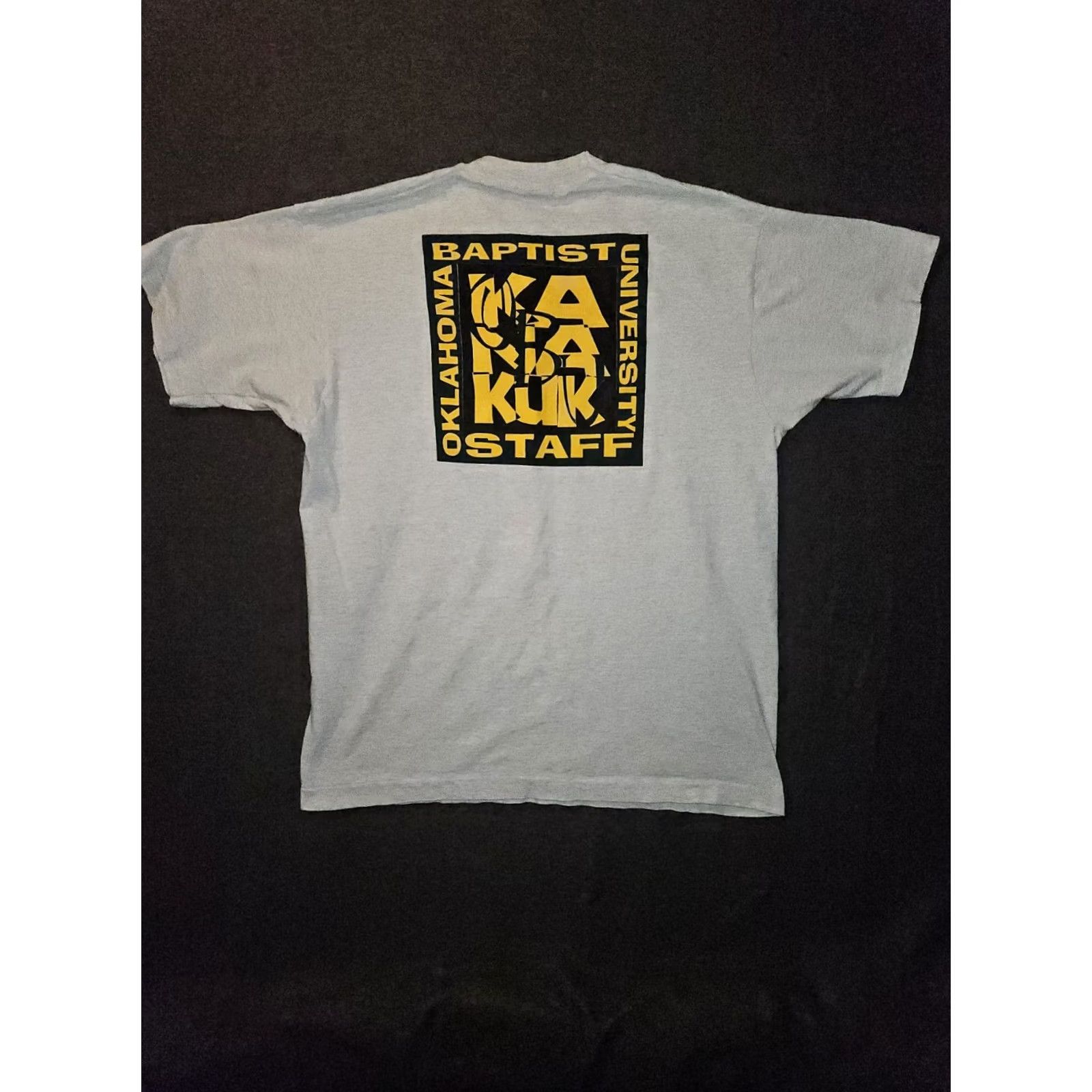 Fruit Of The Loom VINTAGE Oklahoma Baptist University Kannakuk Staff T-Shirt Unisex XL Gray Fruit of the Loom Graphic Tee Short Sleeve Shirts Mens Womens Size US XL / EU 56 / 4 - 6 Thumbnail