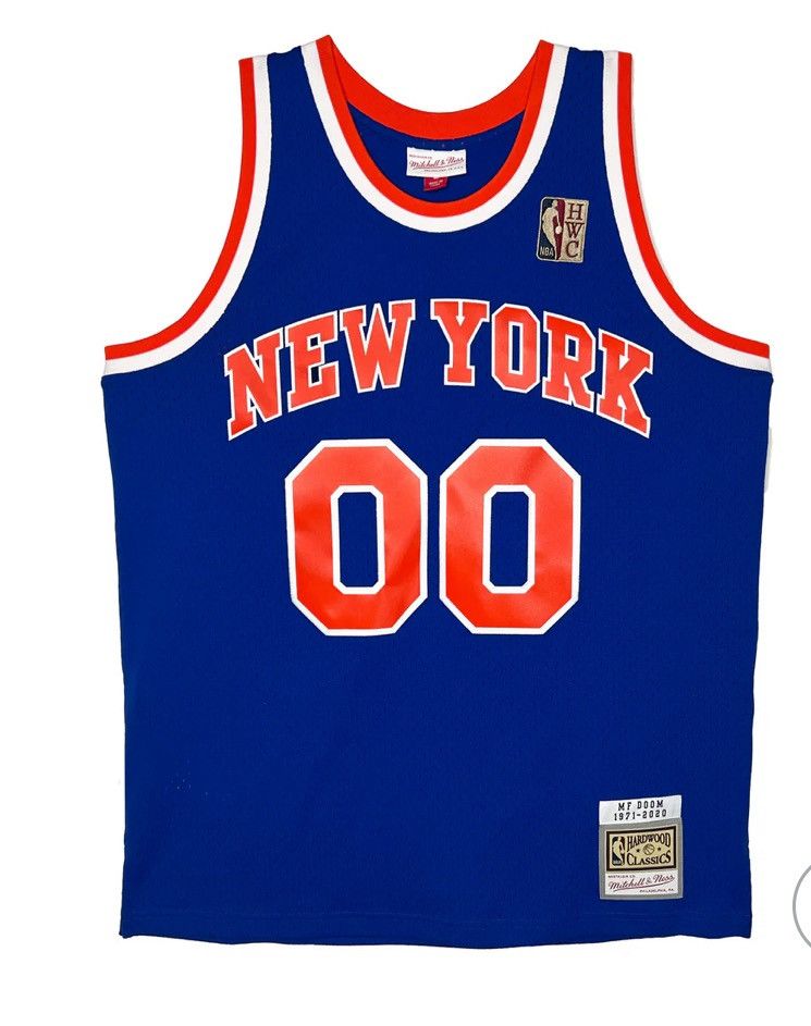 Mitchell & Ness Gas Drawls MF Doom Mitchell & Ness blue NY Knicks jersey Size US L / EU 52-54 / 3 - 1 Thumbnail
