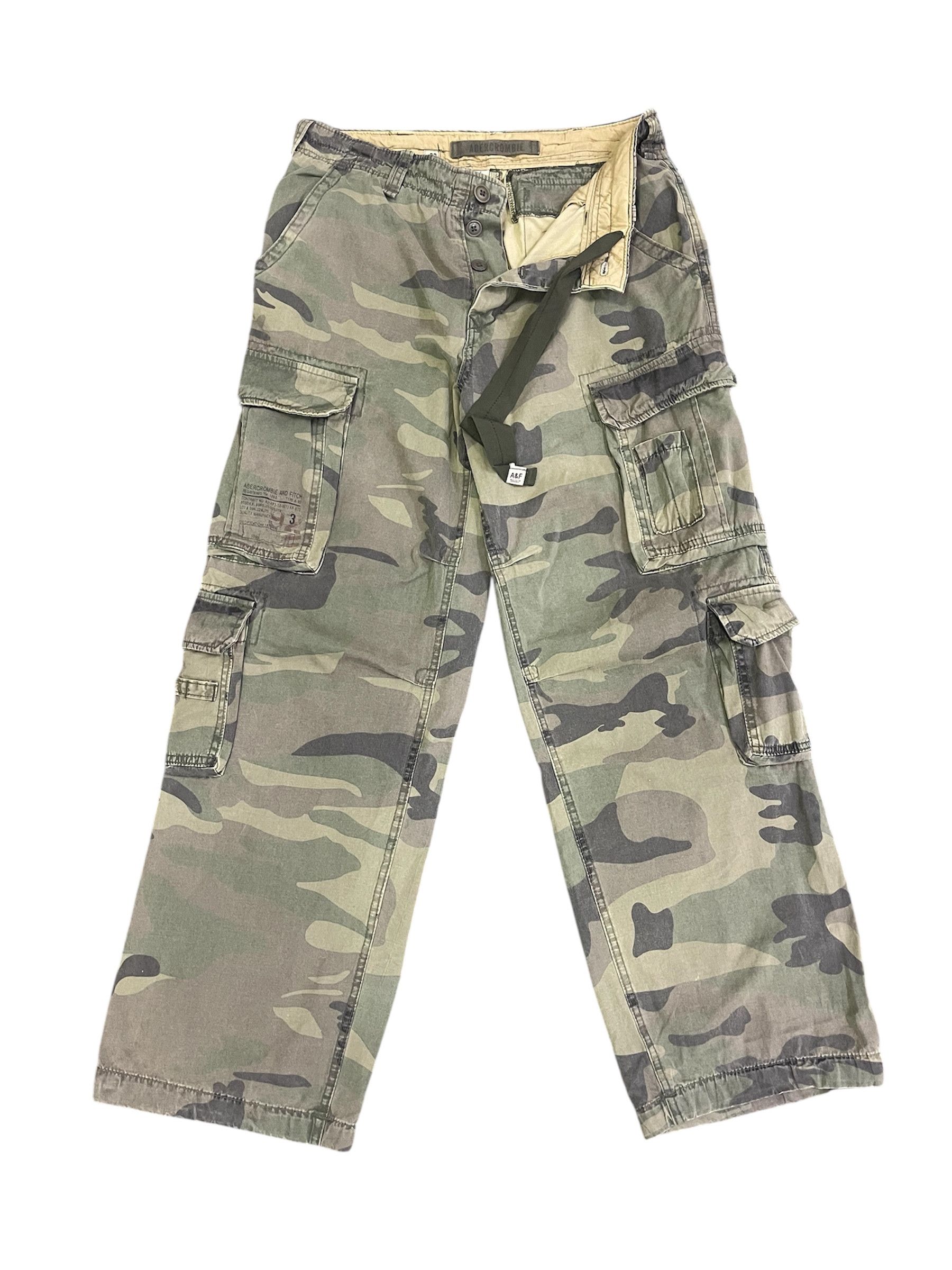 Abercrombie & Fitch Vtg Style A&F Camouflage Faded of the Day Baggy Army Size US 34 / EU 50 - 3 Thumbnail