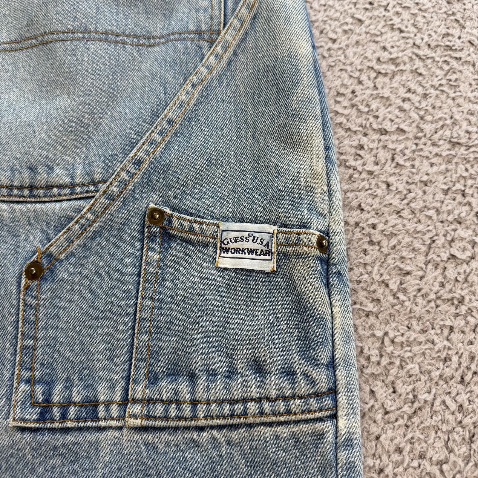 Guess Vintage 90s Guess Jeans Workwear Carpenter Baggy Wide Men 36 Size US 36 / EU 52 - 7 Thumbnail