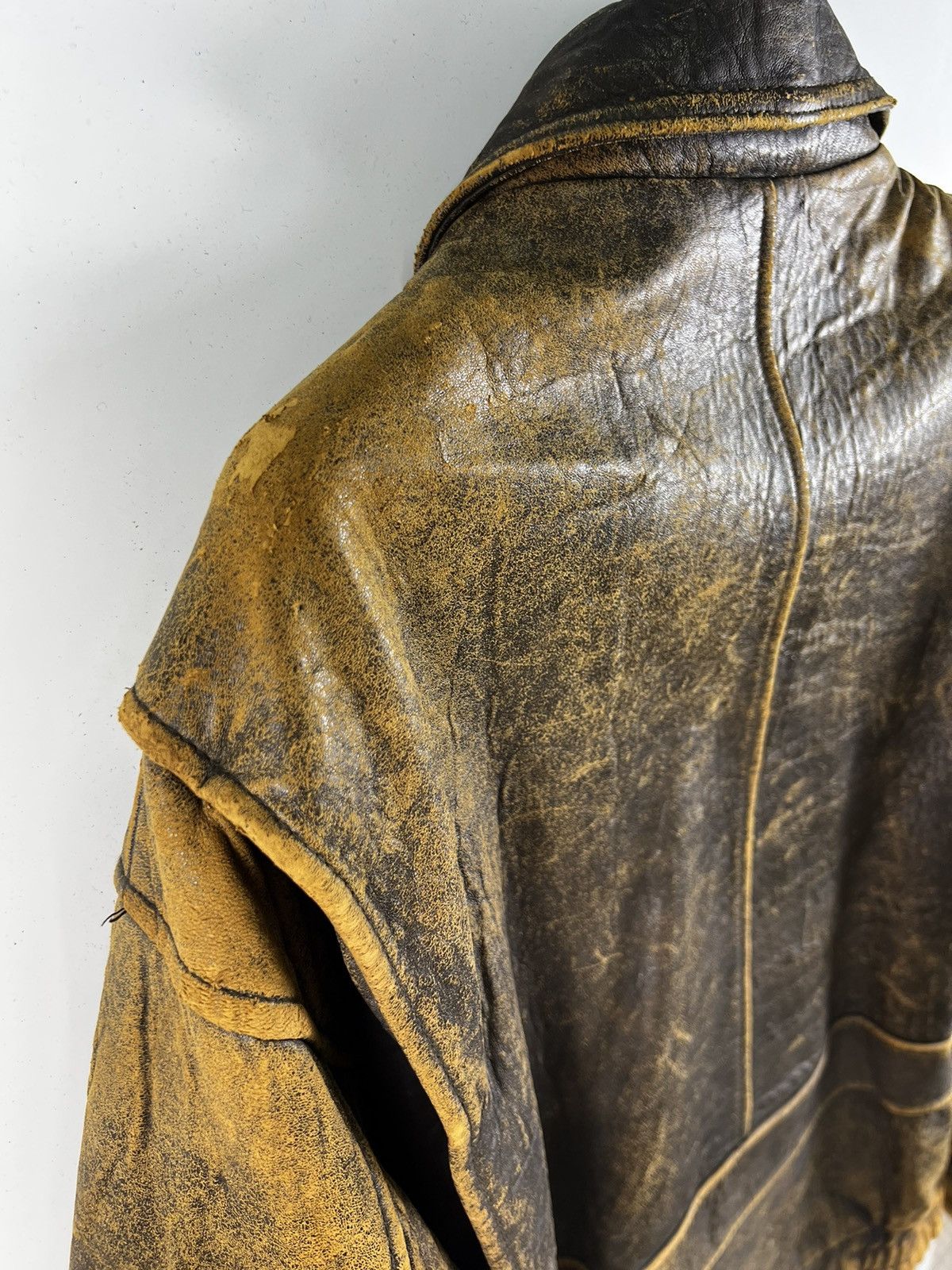 Leather 🔥 FLIGHT JACKET USA TYPE A-2 FLYER LEATHER - L Size US M / EU 48-50 / 2 - 16 Thumbnail