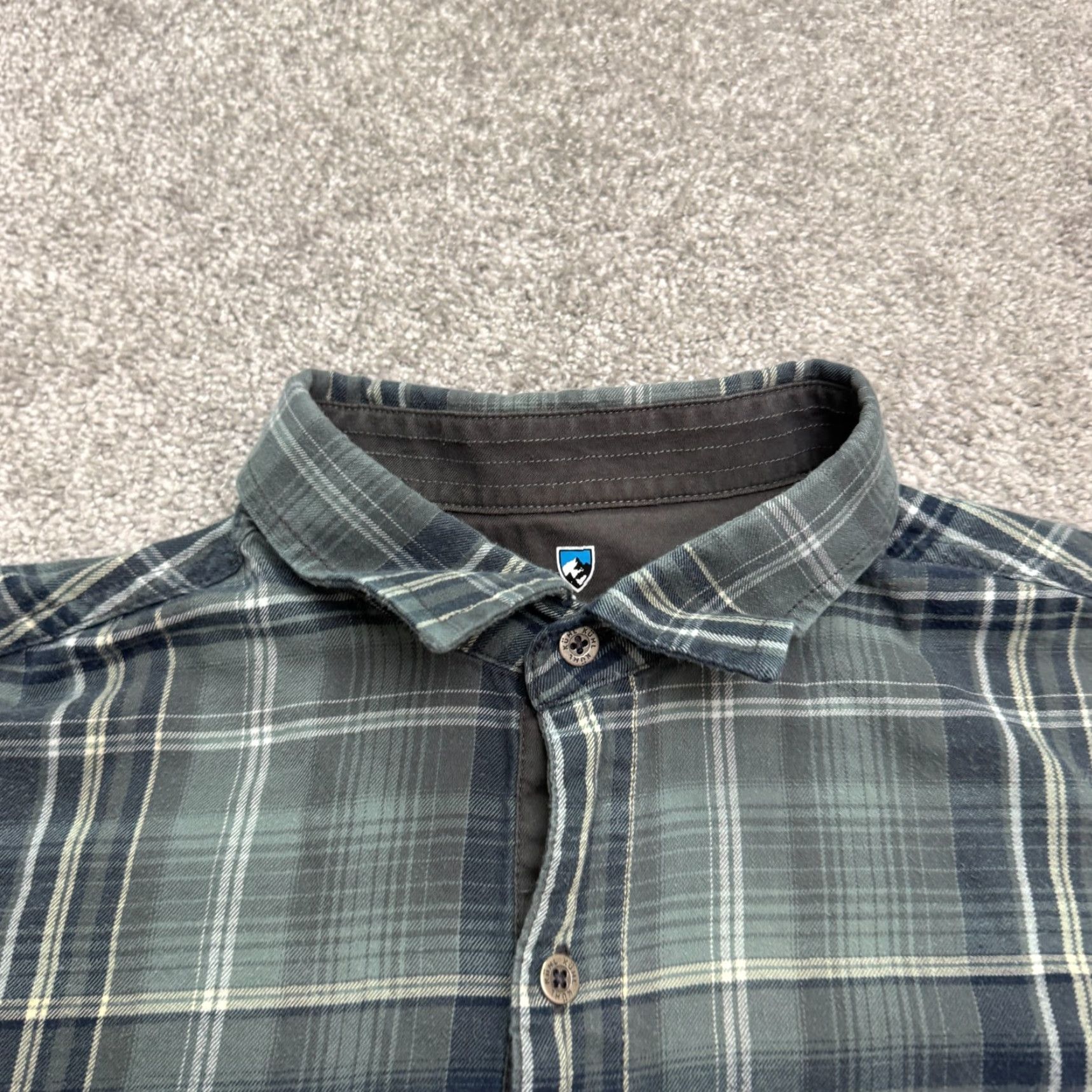 Vintage Kuhl Flannel Button-Up Shirt Mens Small Green Blue Plaid Outdoor Casual Size US S / EU 44-46 / 1 - 3 Thumbnail