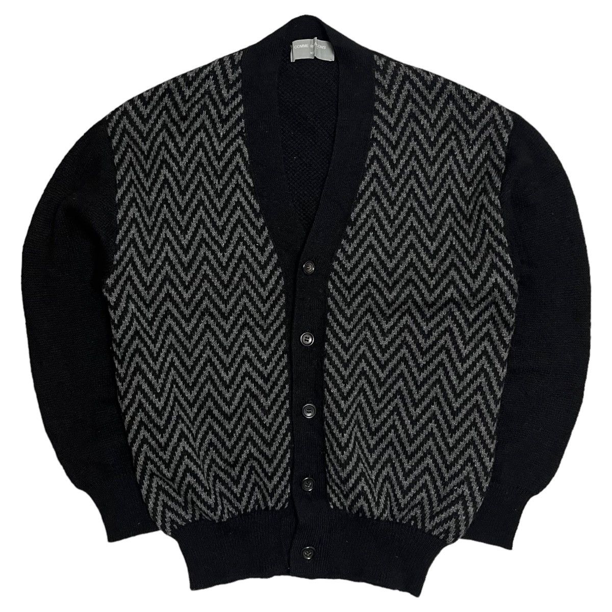 image of 90's Comme Des Garcons Homme Knitwear Cardigan in Black, Men's (Size Large)