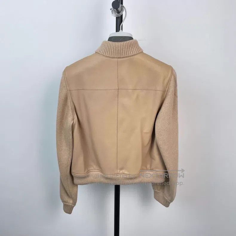 Hermes Hermes 23S Beige Pig Nose Knit Sleeve Patchwork Leather Ja Size XS / US 0-2 / IT 36-38 - 2 Thumbnail