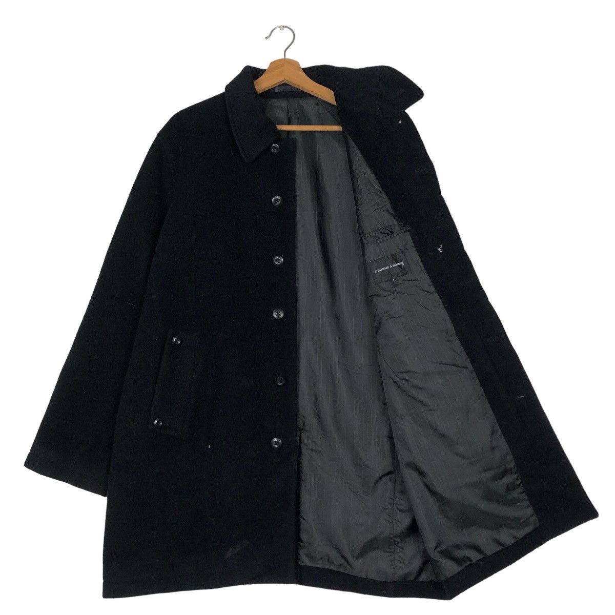 Issey Miyake 🔥Rich Black Fly Coats Long Jacket Wool D’Homme A Homme Size US L / EU 52-54 / 3 - 11 Thumbnail