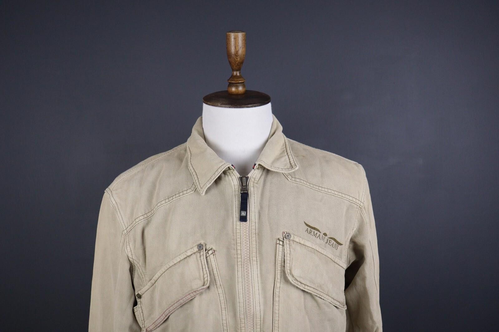 Designer Armani Jeans Beige Multipockets Jacket Size I 52/ USA 36 Size US M / EU 48-50 / 2 - 2 Thumbnail