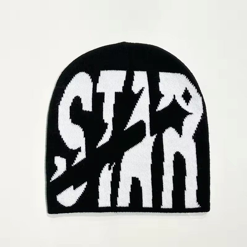 Jewelry × Vintage STAR jacquard Knitted Hats Y2K Outdoor Sports Size ONE SIZE - 1 Preview