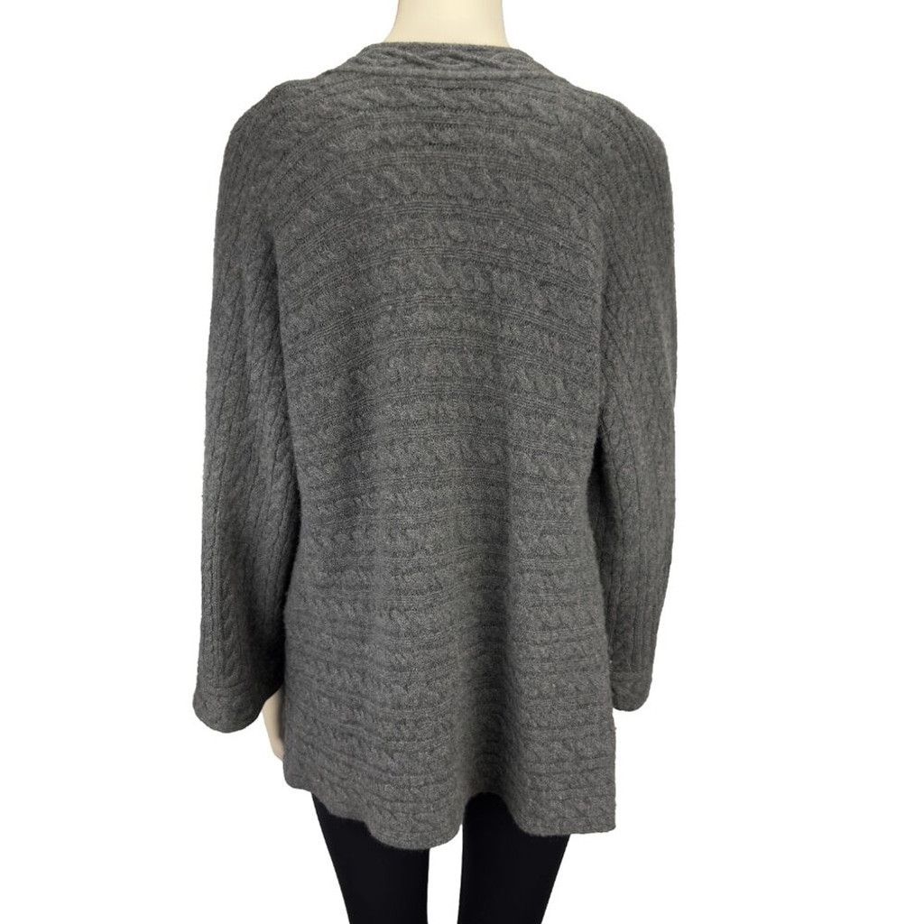 Other PURE CASHMERE Gray Cable Knit Thick Cardigan Sweater Size M Size L / US 10 / IT 46 - 3 Thumbnail