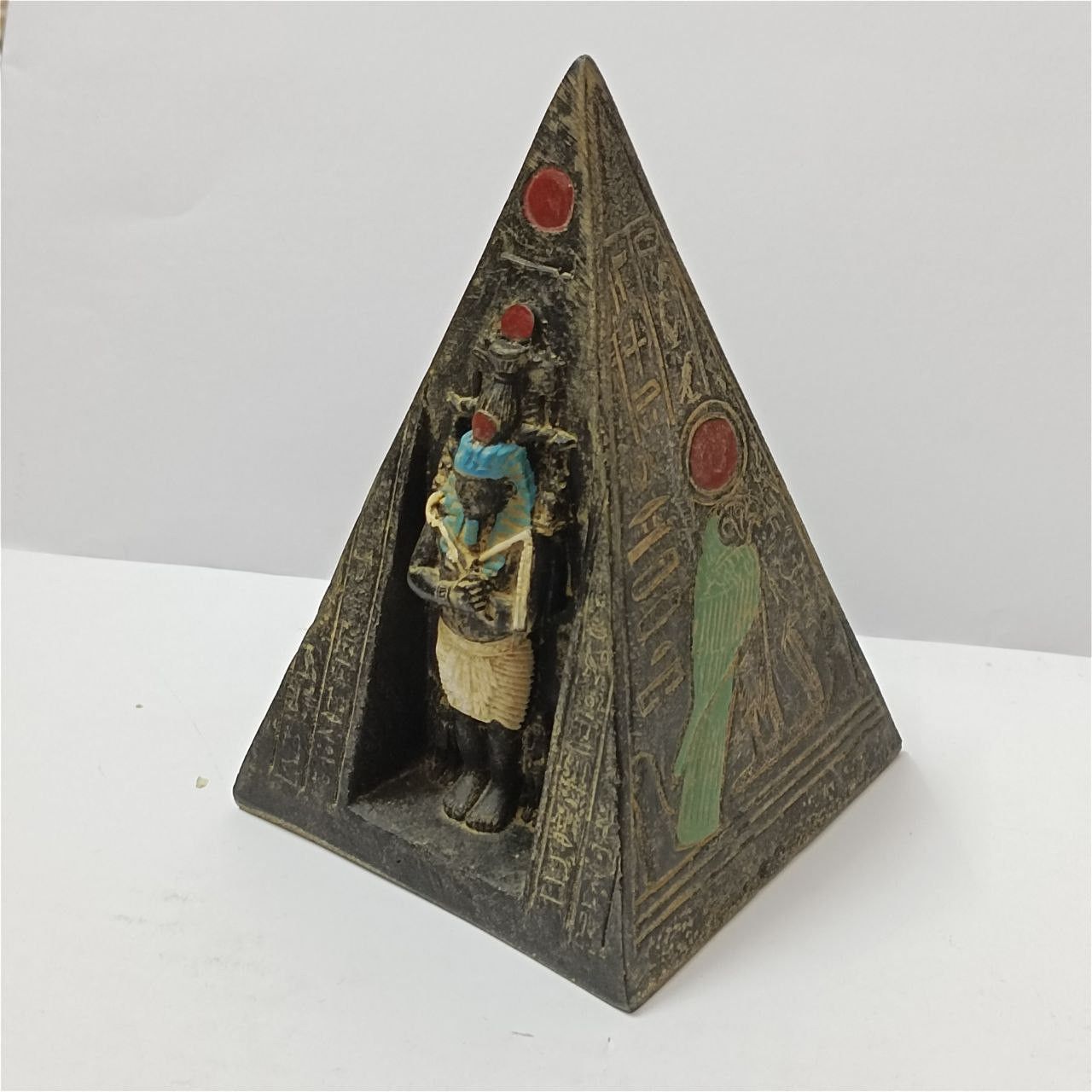 Handmade Osiris & Nefertari Statue Egyptian Pharaonic Pyramid Decor Size ONE SIZE - 4 Thumbnail