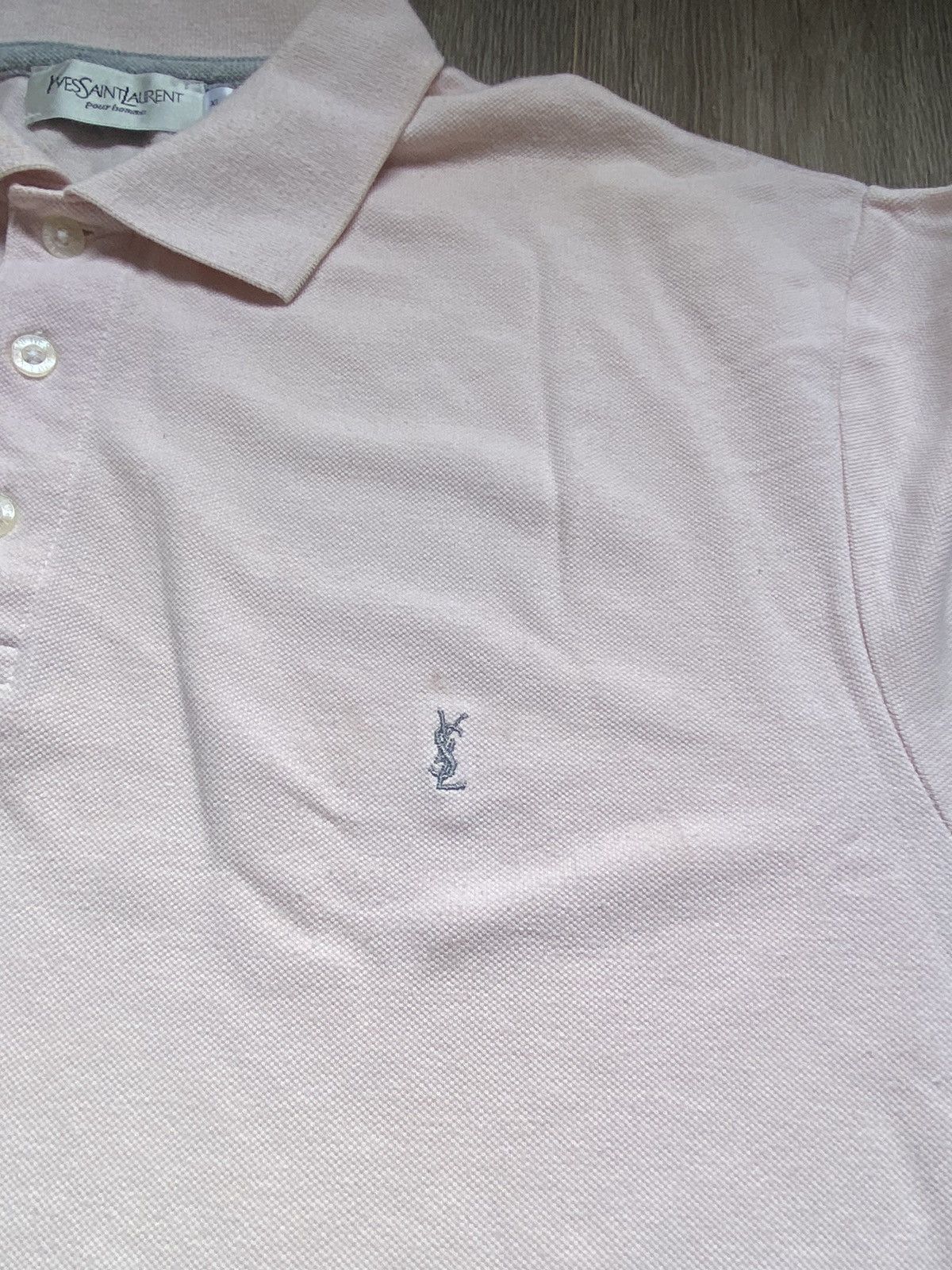 Yves Saint Laurent Yves Saint Laurent YSL Striped Polo Shirt White Pink Logo Size US XL / EU 56 / 4 - 2 Thumbnail
