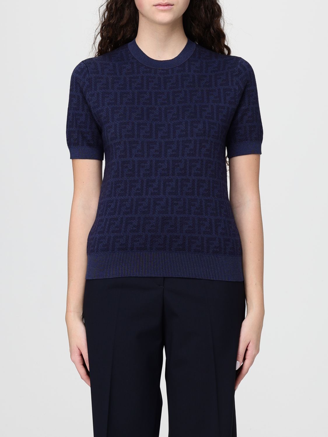 Fendi Fendi Sweater Woman Blue Size S / US 4 / IT 40 - 1 Thumbnail