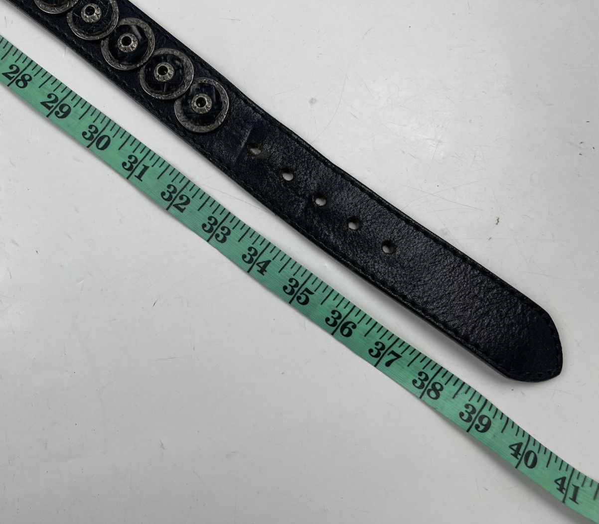 Japanese Brand rare design made in italy studded leather belt tc36 Size 36 - 5 Thumbnail
