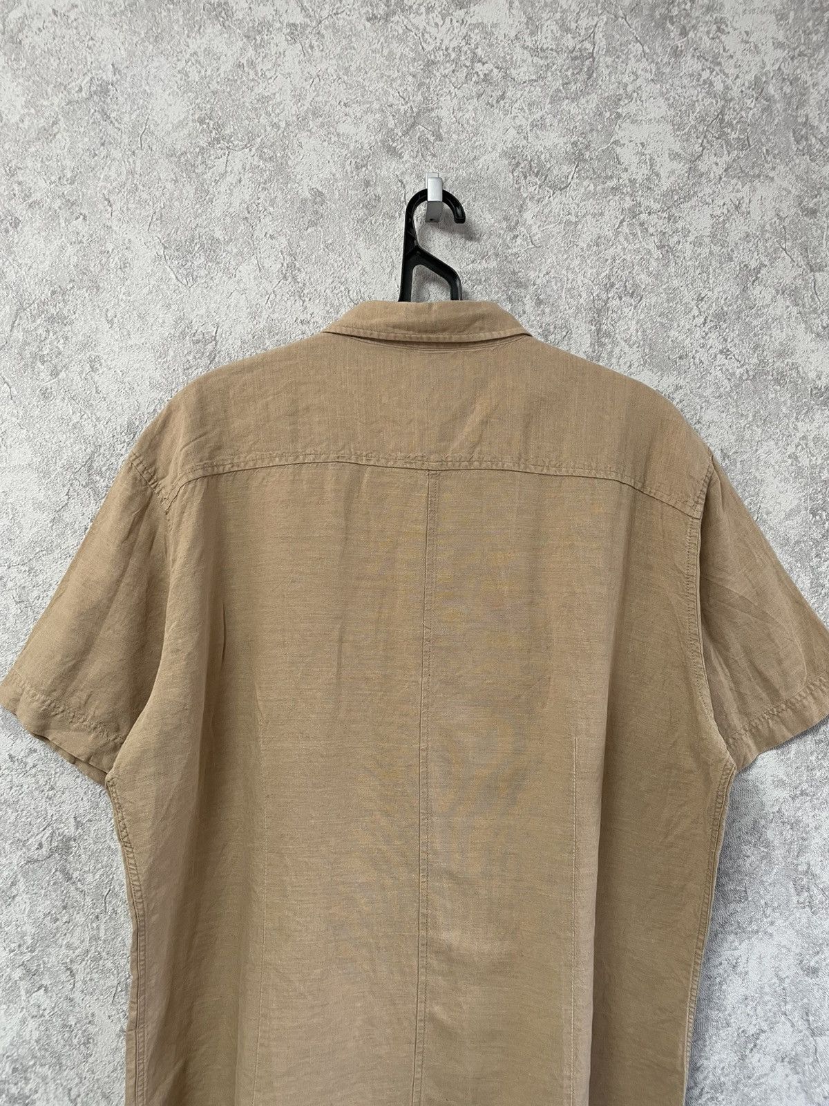 Balmain Balmain Linen/Cotton Brown Short Sleeve Shirt Button Up Size US XL / EU 56 / 4 - 12 Thumbnail