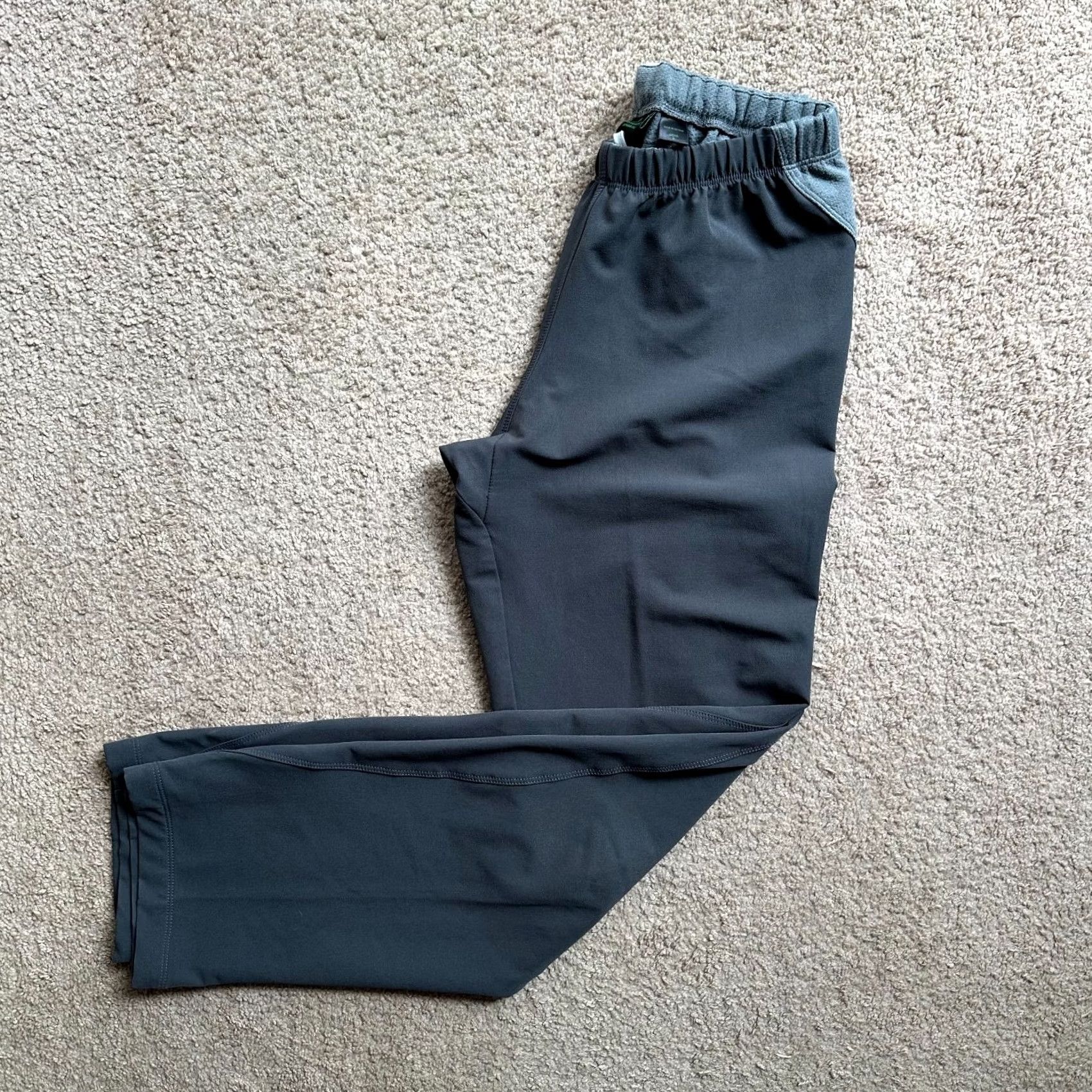 Vintage EMS Pants Mens Small Straight Leg Mid Rise Grey 26x32 Elastic Waist No Pockets Size US 29 - 2 Thumbnail