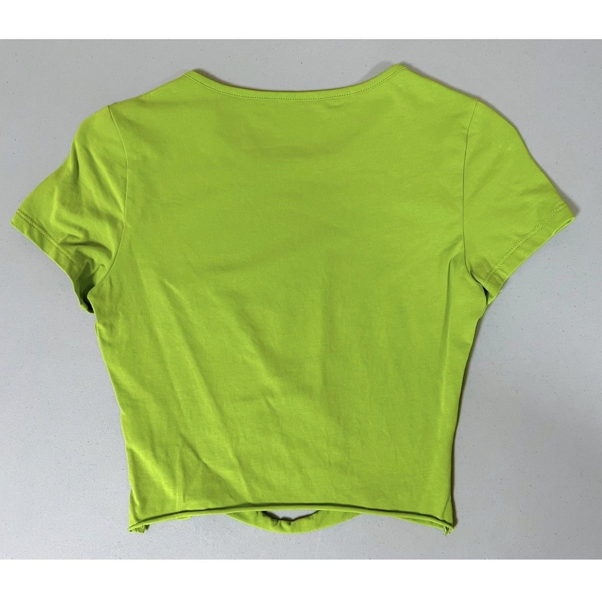 Japanese Brand Neon Lime Green Distressed Tee T-Shirt Crop Top Size XS 💚 Size XS / US 0-2 / IT 36-38 - 2 Thumbnail