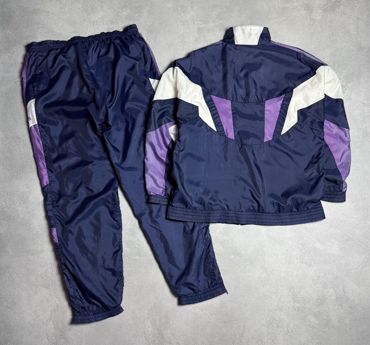 Adidas Adidas Vintage 1990s Drill Nylon Tracksuit Set Size US L / EU 52-54 / 3 - 5 Thumbnail