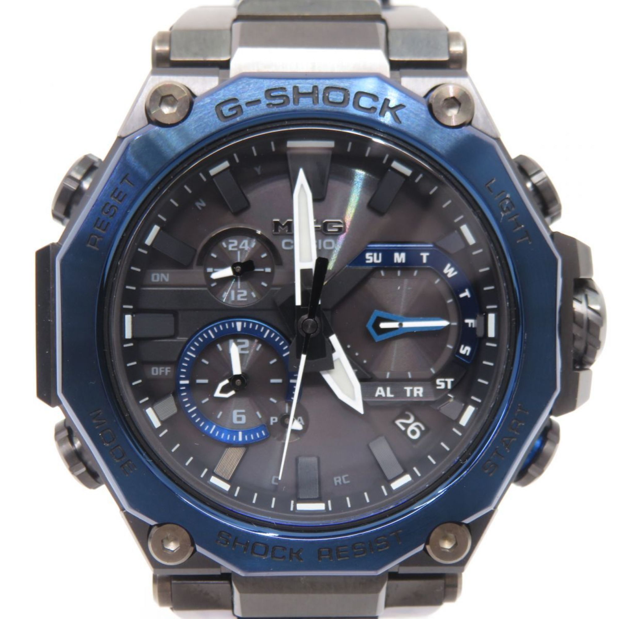 image of Casio G-Shock Mt-G Dual Core Guard Mtg-B2000B-1A2Jf Radio Solar Watch in Blue, Women's