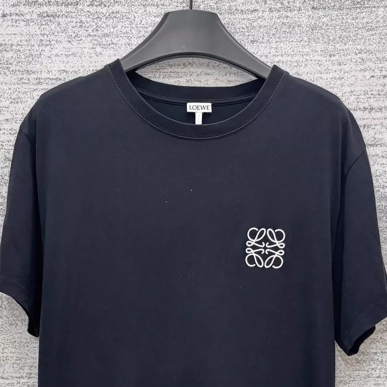 Loewe LOEWE Black embroidered logo basic short sleeve Size L / US 10 / IT 46 - 2 Thumbnail