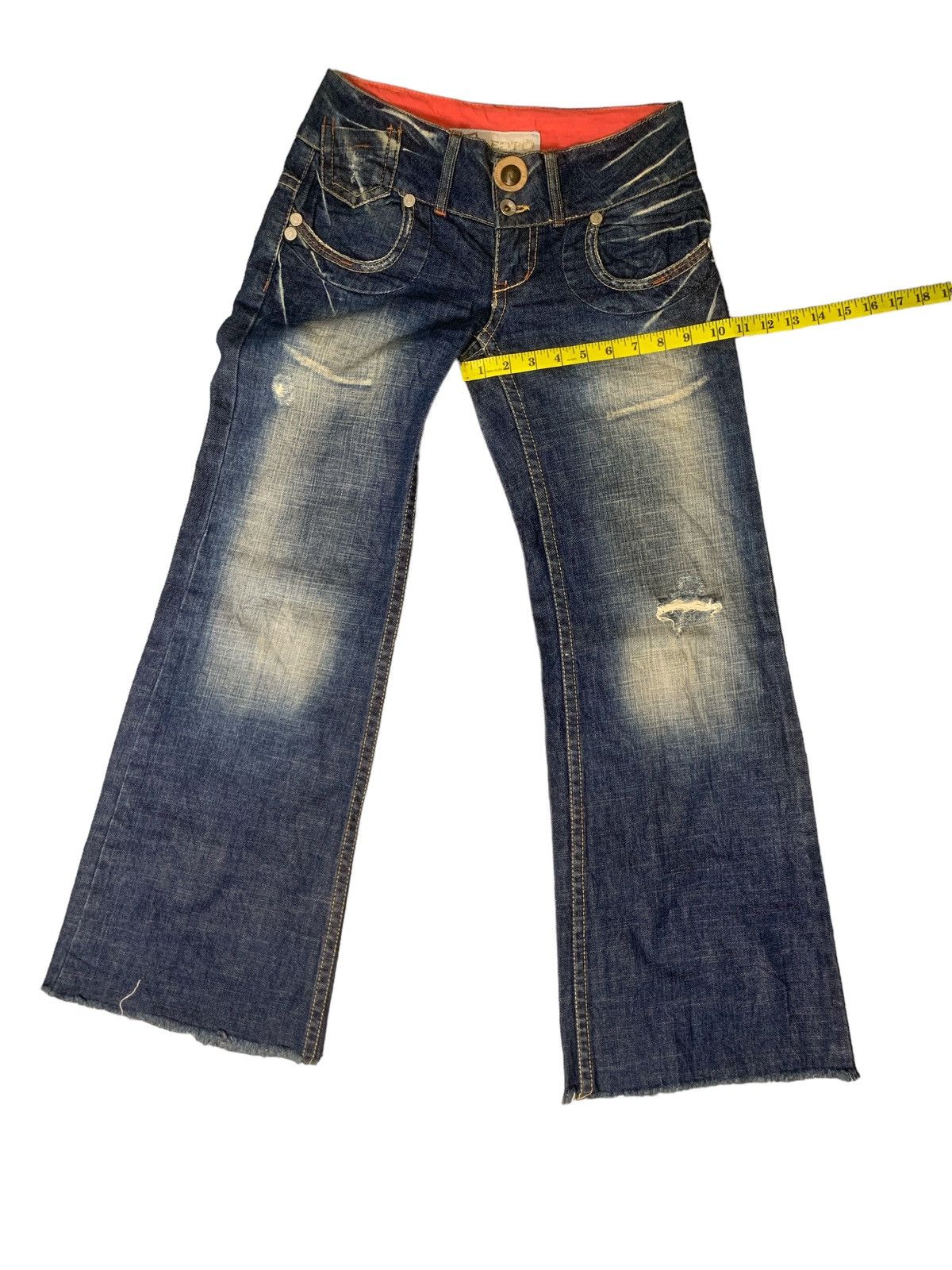 Japanese Brand Rare Design Red Pepper Distressed Denim Size 29" - 10 Thumbnail
