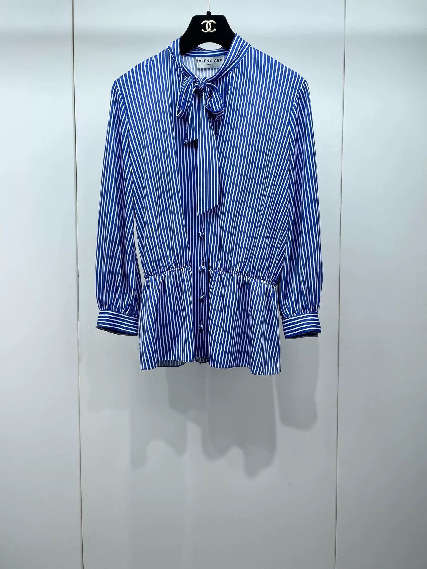 Balenciaga Balenciaga Blue White Stripe Sash Top Size XS / US 0-2 / IT 36-38 - 1 Thumbnail