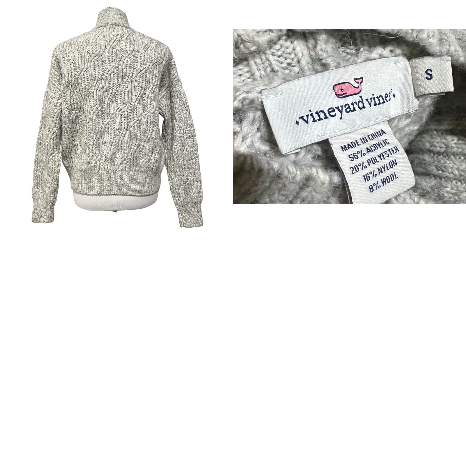 Vineyard Vines Vineyard Vines Women’s Sweater Cable Knit Turtleneck Light Gray Sz Small Pullover Crew Neck Long Sleeve Knit Style: Cable-Knit Adult Womens Ladies? Size S / US 4 / IT 40 - 8 Thumbnail