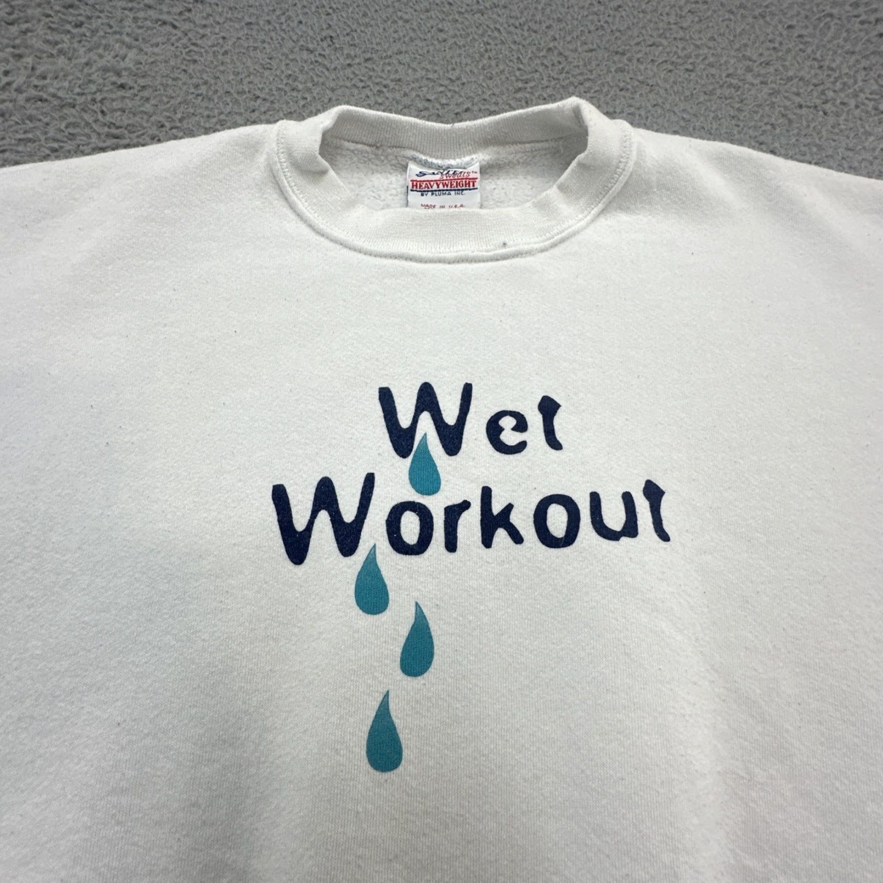 IDEA VINTAGE Santee Sweats Shirt XL White 90s Wet Workout IDEA International Mens Women? Size US XL / EU 56 / 4 - 4 Thumbnail