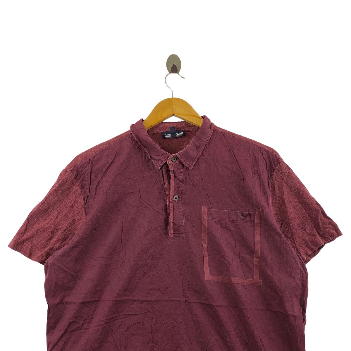 Emporio Armani EMPORIO ARMANI JEANS Italian Brand Burgundy Button Up Shirt Size US XL / EU 56 / 4 - 2 Thumbnail