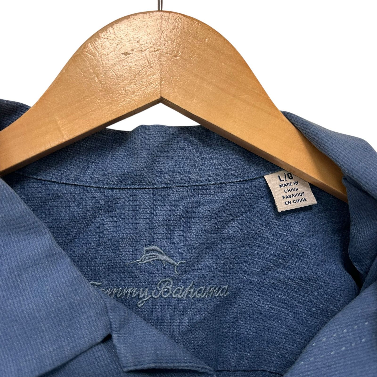 Tommy Bahama Tommy Bahama Blue Silk Blend Short Sleeve Button Down Sz L Size US L / EU 52-54 / 3 - 3 Thumbnail