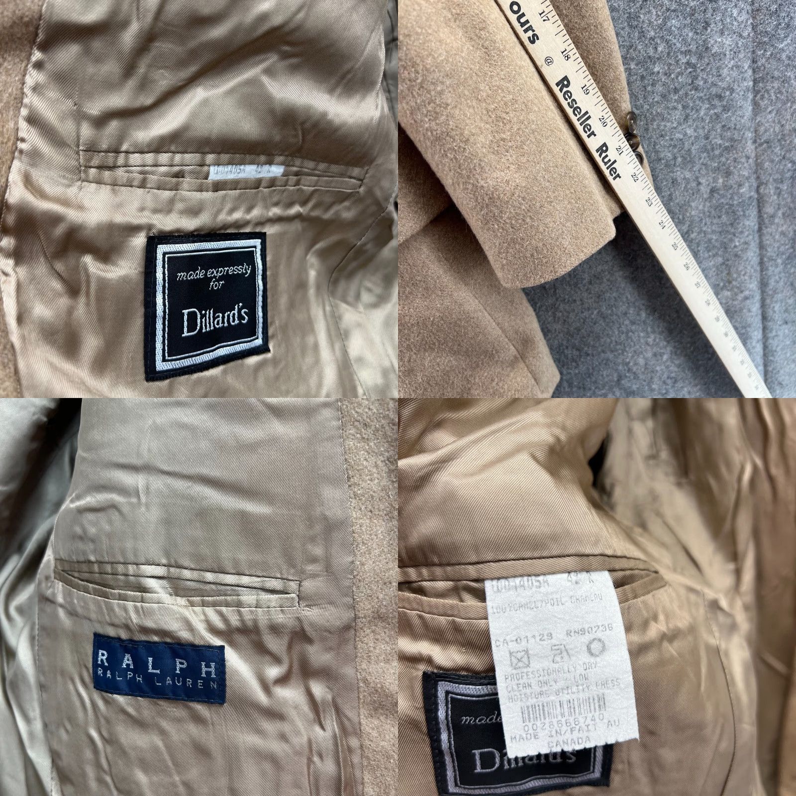 Ralph Lauren Ralph Lauren Blazer Men 42R Sport Coat Dress Coat Jacket Single-Breasted 2-Button Beige Camel Hair Vintage N/A Size 42R - 8 Thumbnail