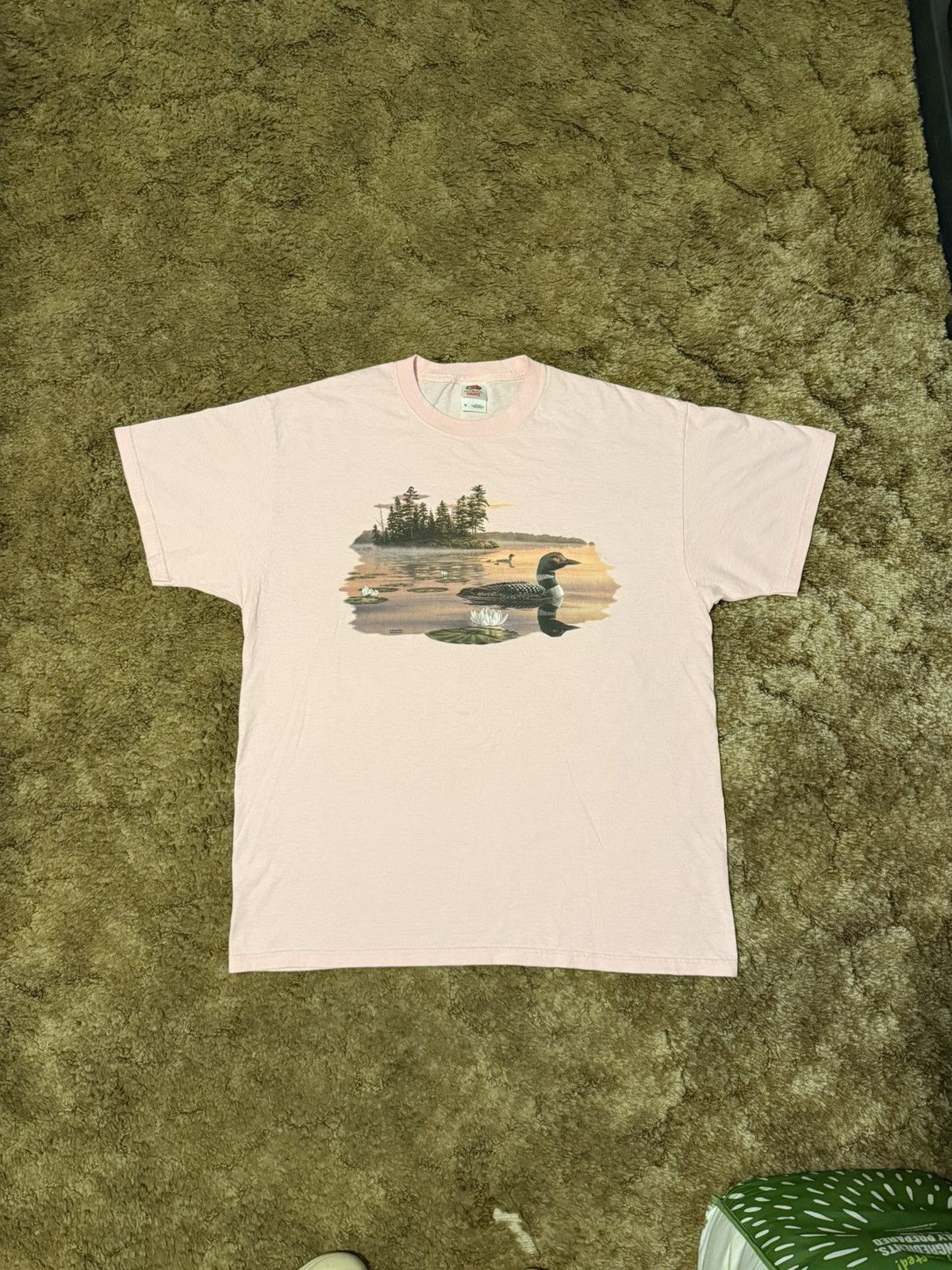 Vintage Vintage Y2K Mallard Duck Pond Animal Art T-Shirt Pink XLarge Size US XL / EU 56 / 4 - 1 Thumbnail